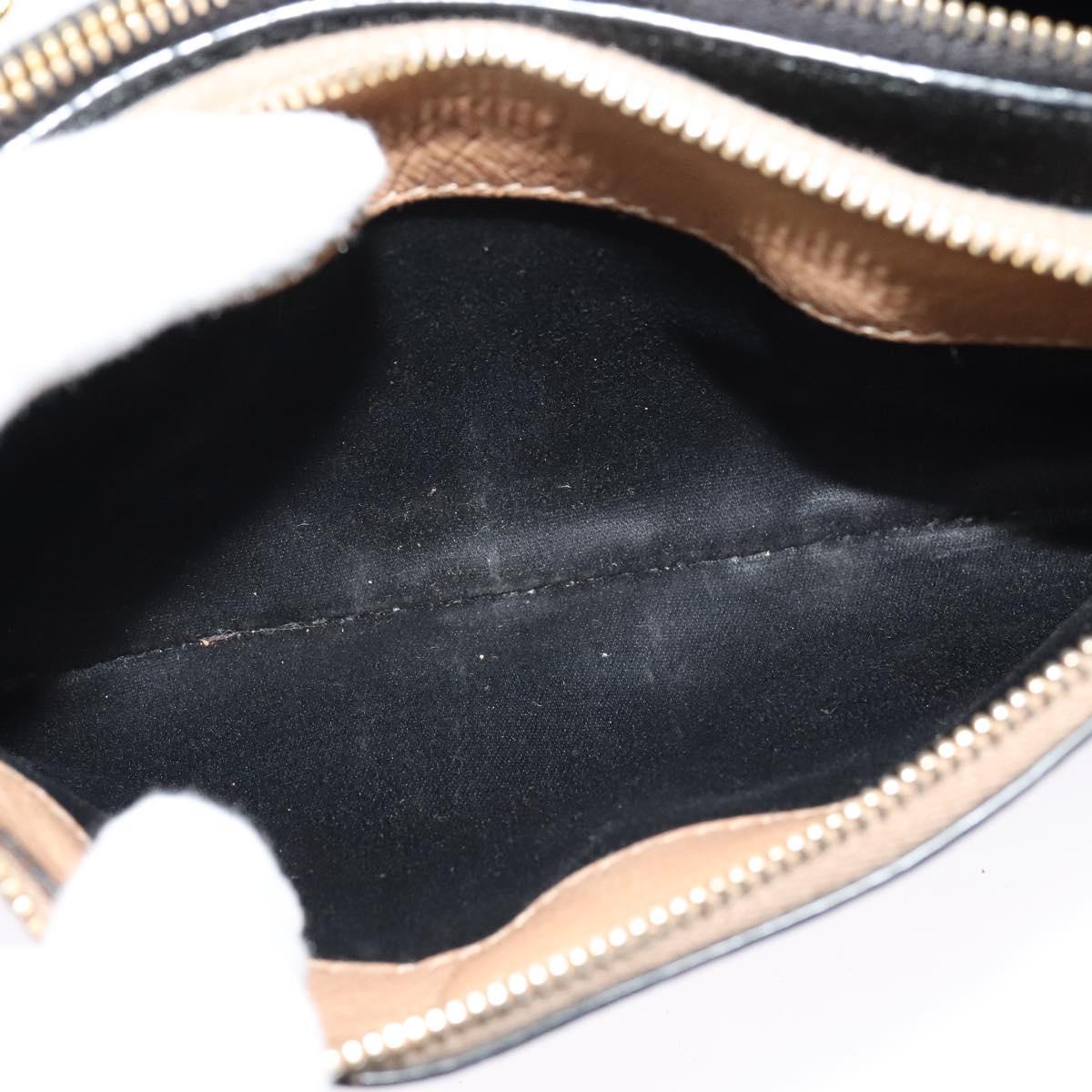 Miu Miu Chain Shoulder Bag Leather Beige Gold Auth 138544