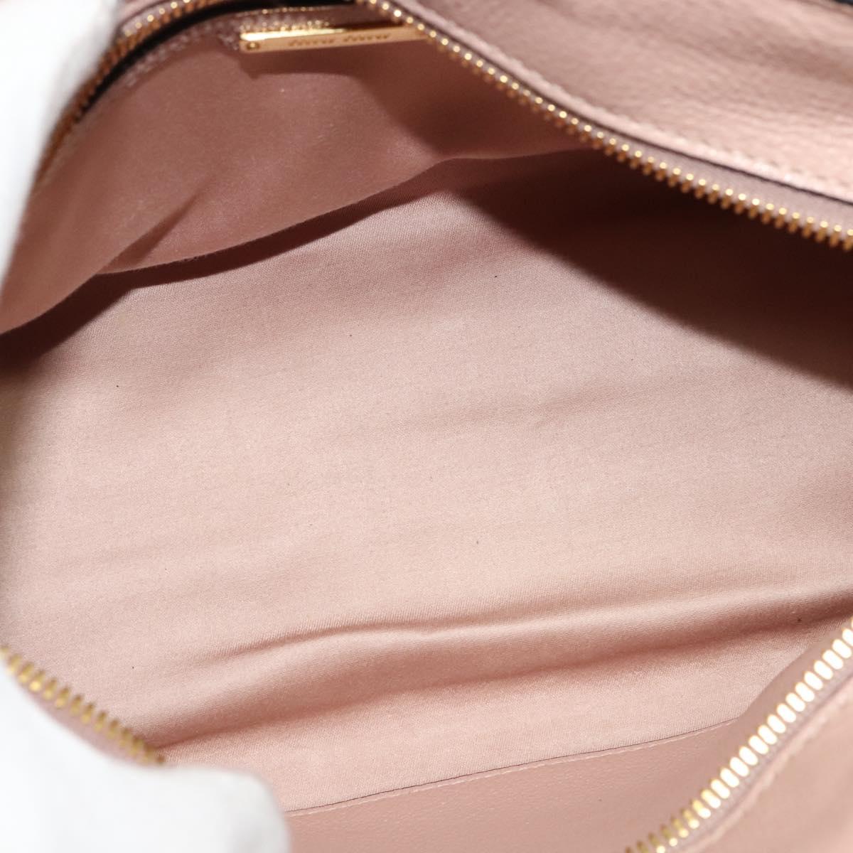 Miu Miu Hand Bag Leather 2way Pink Gold Auth 138548