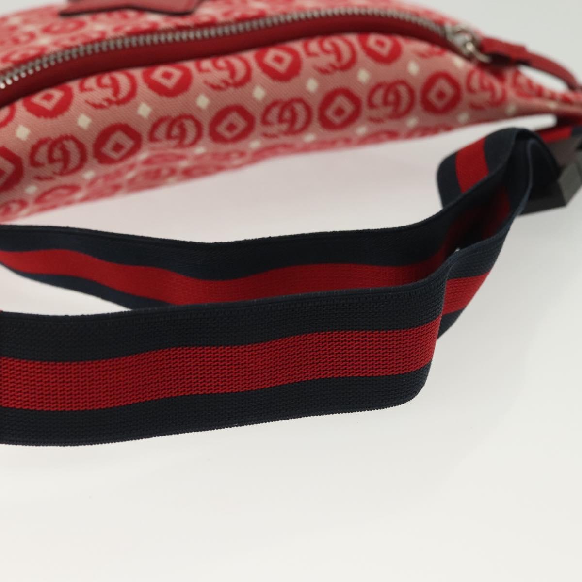 GUCCI Children's Sherry Line Bag Canvas Leather Red Silver 502095 Auth 138552