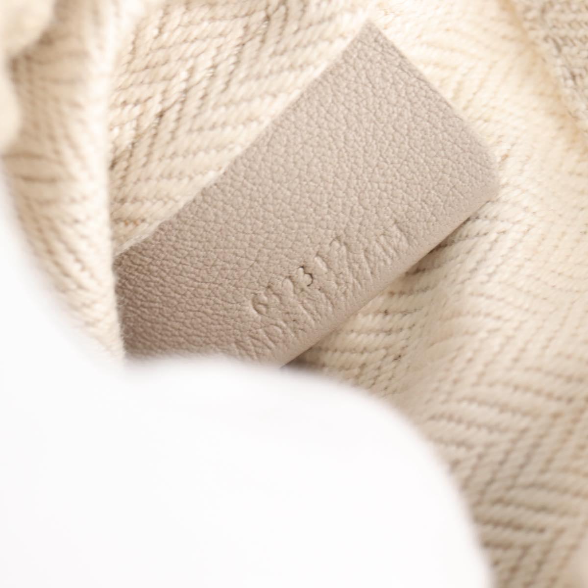 LOEWE Anagram Cut Out Pocket Shoulder Bag Leather Blue Auth 138555A