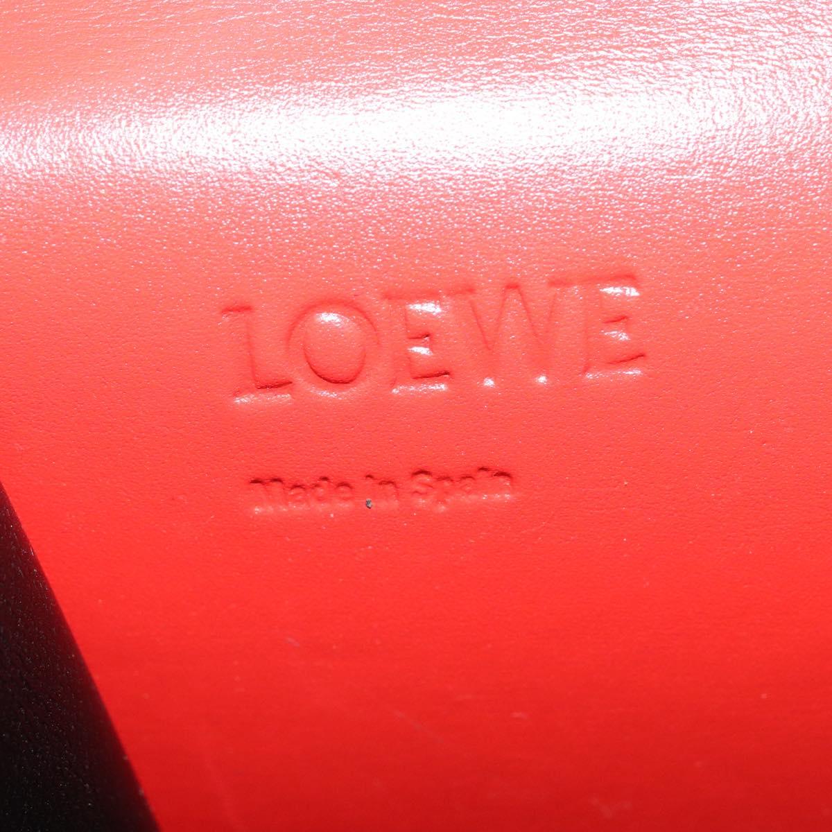 LOEWE Barcelona Shoulder Bag Leather Red Gold Auth 138556