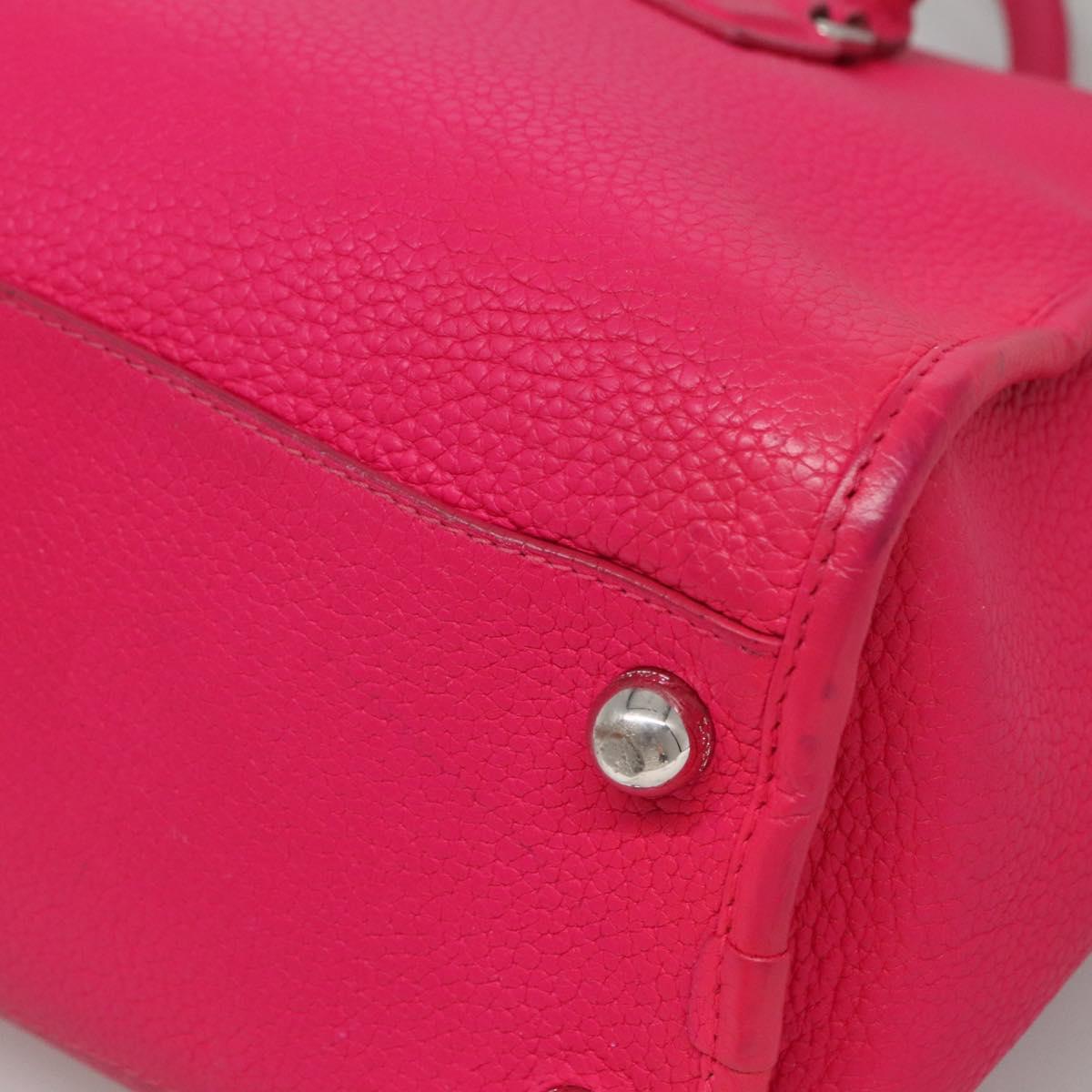 LOEWE Shoulder Bag Leather Pink Silver Auth 138559