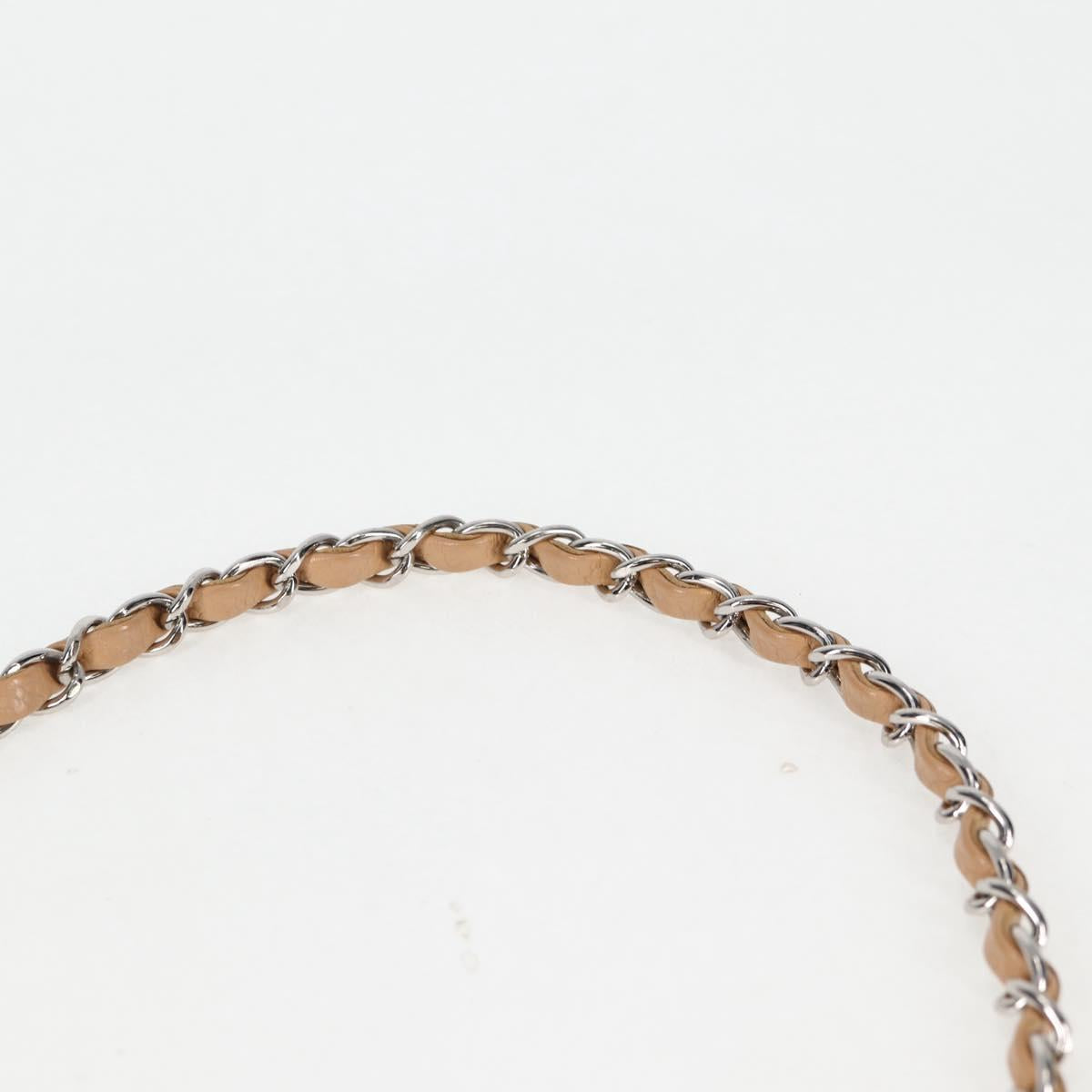 CHANEL Mini Matelasse 17 Chain Shoulder Bag Caviar Skin Beige CC Auth 138560V