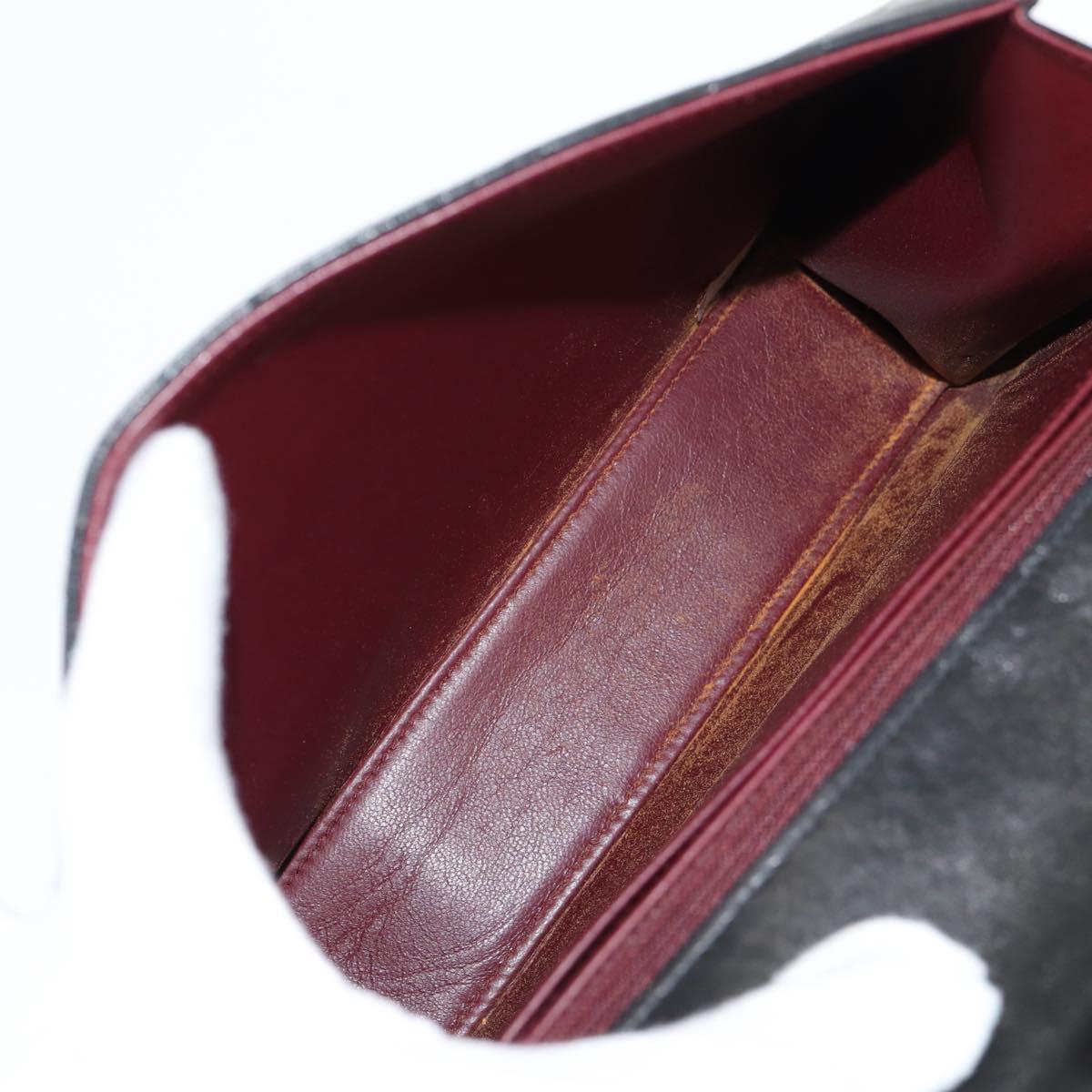 CHANEL Chain Hand Bag Lamb Skin Black Silver CC Auth 138566A