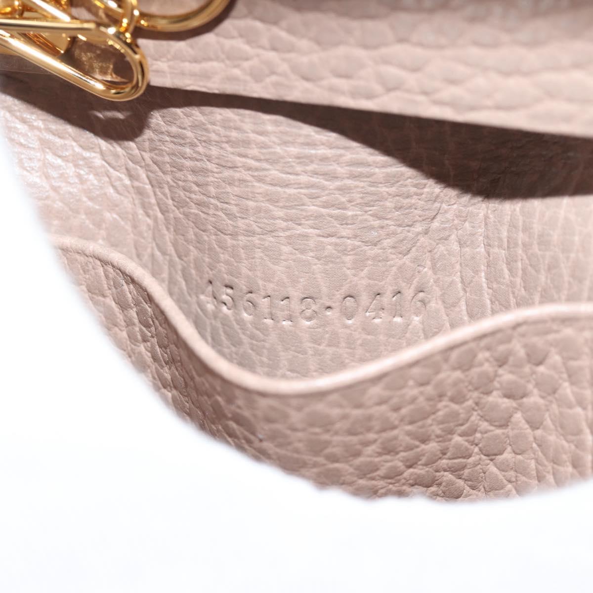 GUCCI GG Supreme Key Case PVC Beige Gold 456118 Auth 138570M
