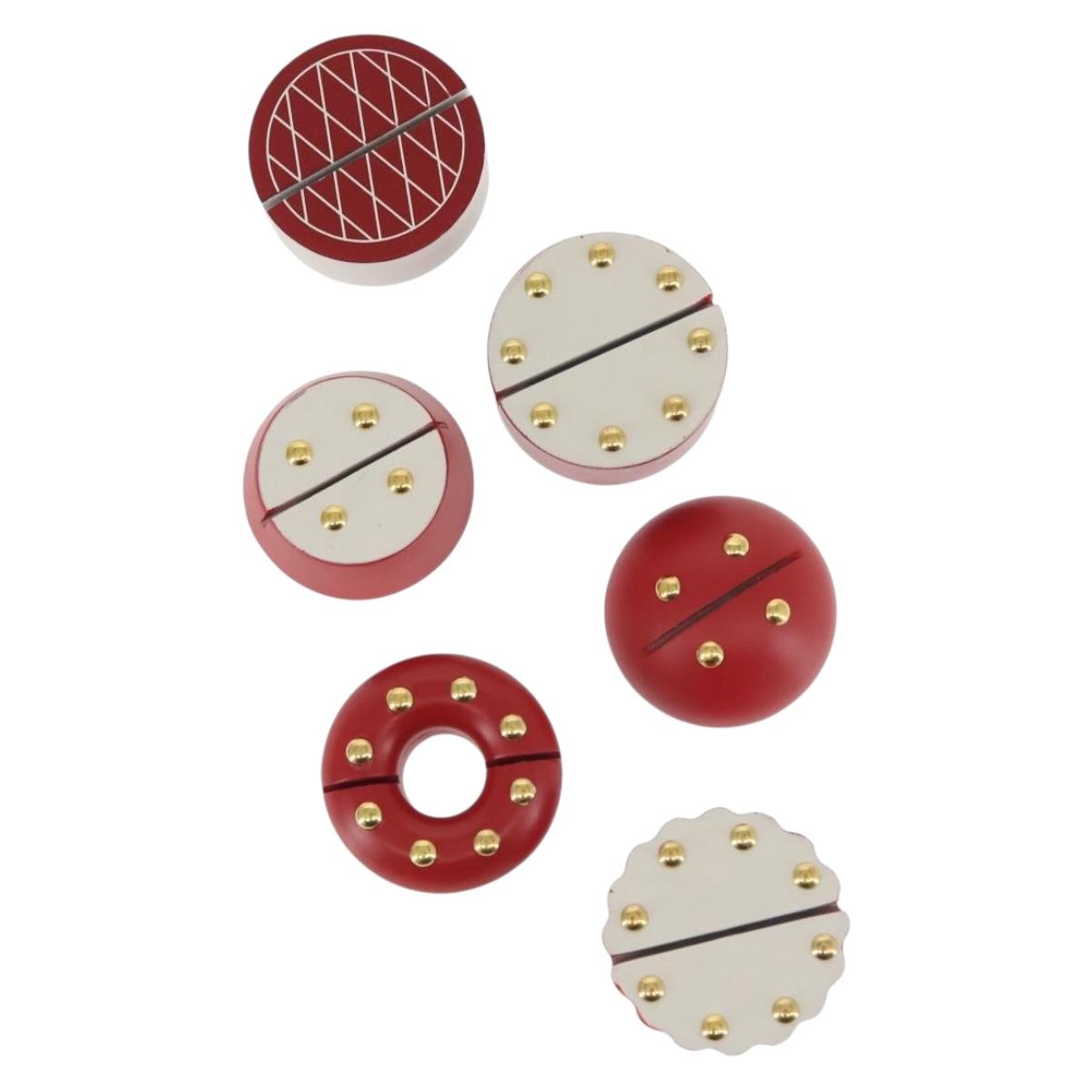 PRADA Memo Stand Wood Red Auth 138578