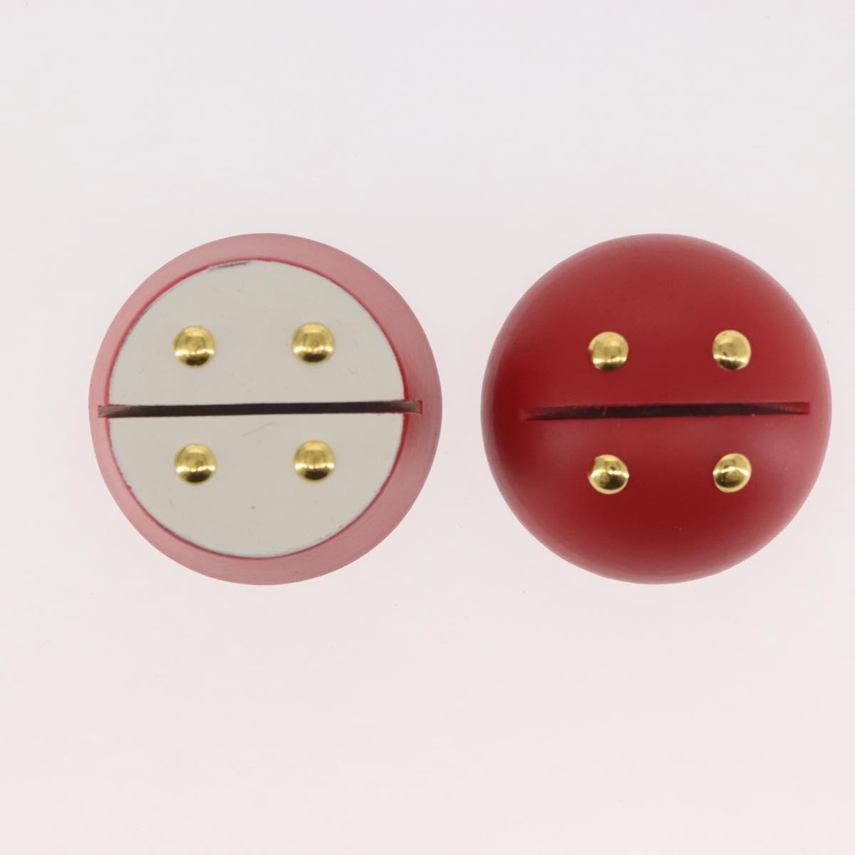 PRADA Memo Stand Wood Red Auth 138578