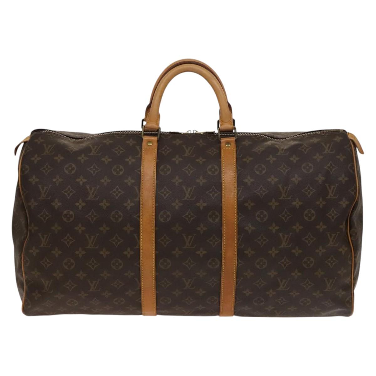 LOUIS VUITTON Monogram Keepall 55 Boston Bag M41424 LV Auth 138587
