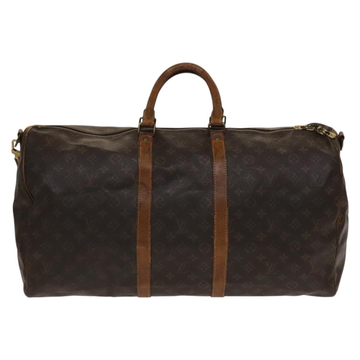 LOUIS VUITTON Monogram Keepall Bandouliere 55 Boston Bag M41414 LV Auth 138588