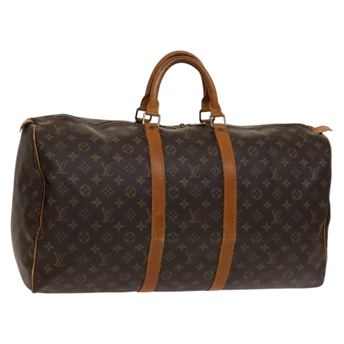 LOUIS VUITTON Monogram Keepall 55 Boston Bag M41424 LV Auth 138603