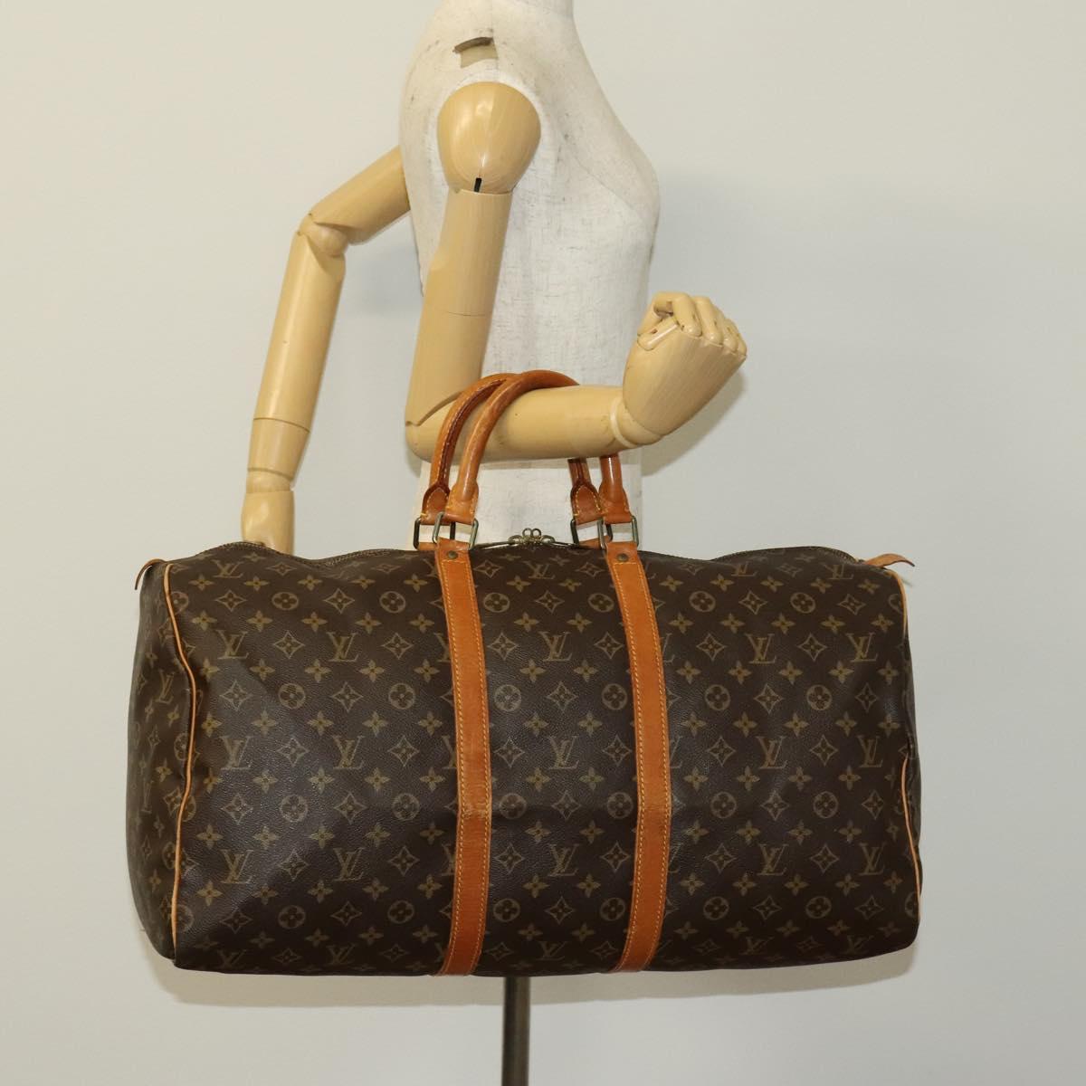 LOUIS VUITTON Monogram Keepall 55 Boston Bag M41424 LV Auth 138603