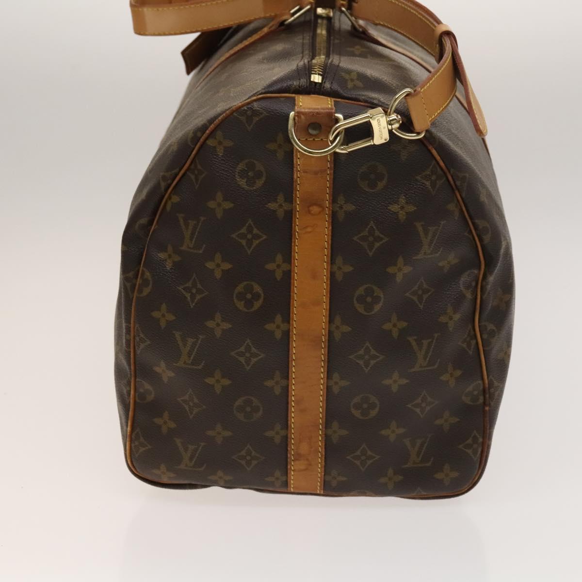 LOUIS VUITTON Monogram Keepall Bandouliere 55 Boston Bag M41414 LV Auth 138605