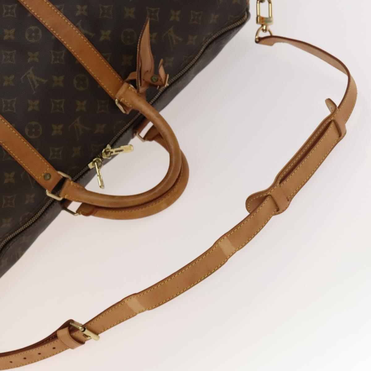 LOUIS VUITTON Monogram Keepall Bandouliere 55 Boston Bag M41414 LV Auth 138605