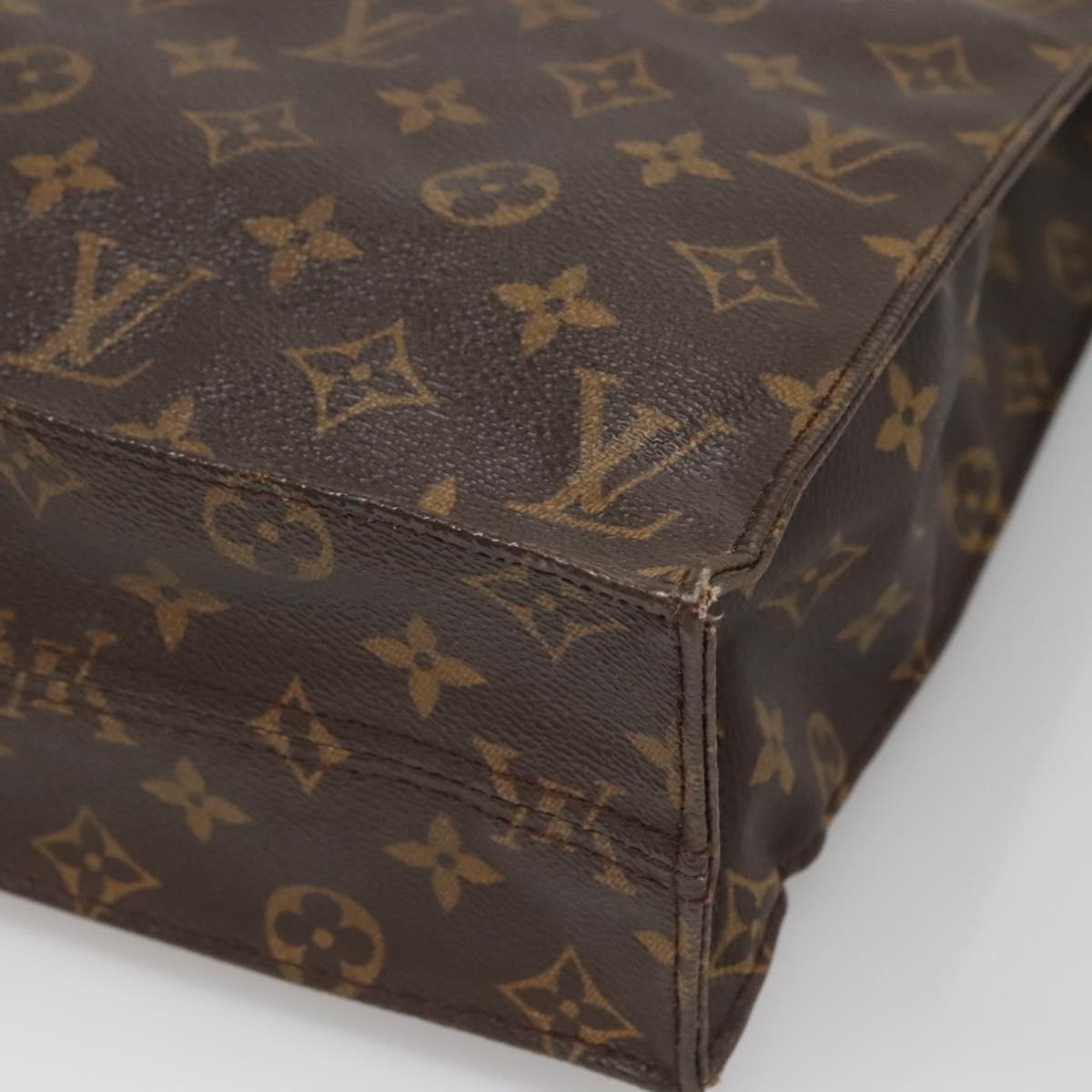 LOUIS VUITTON Monogram Sac Plat Hand Bag M51140 LV Auth 138609