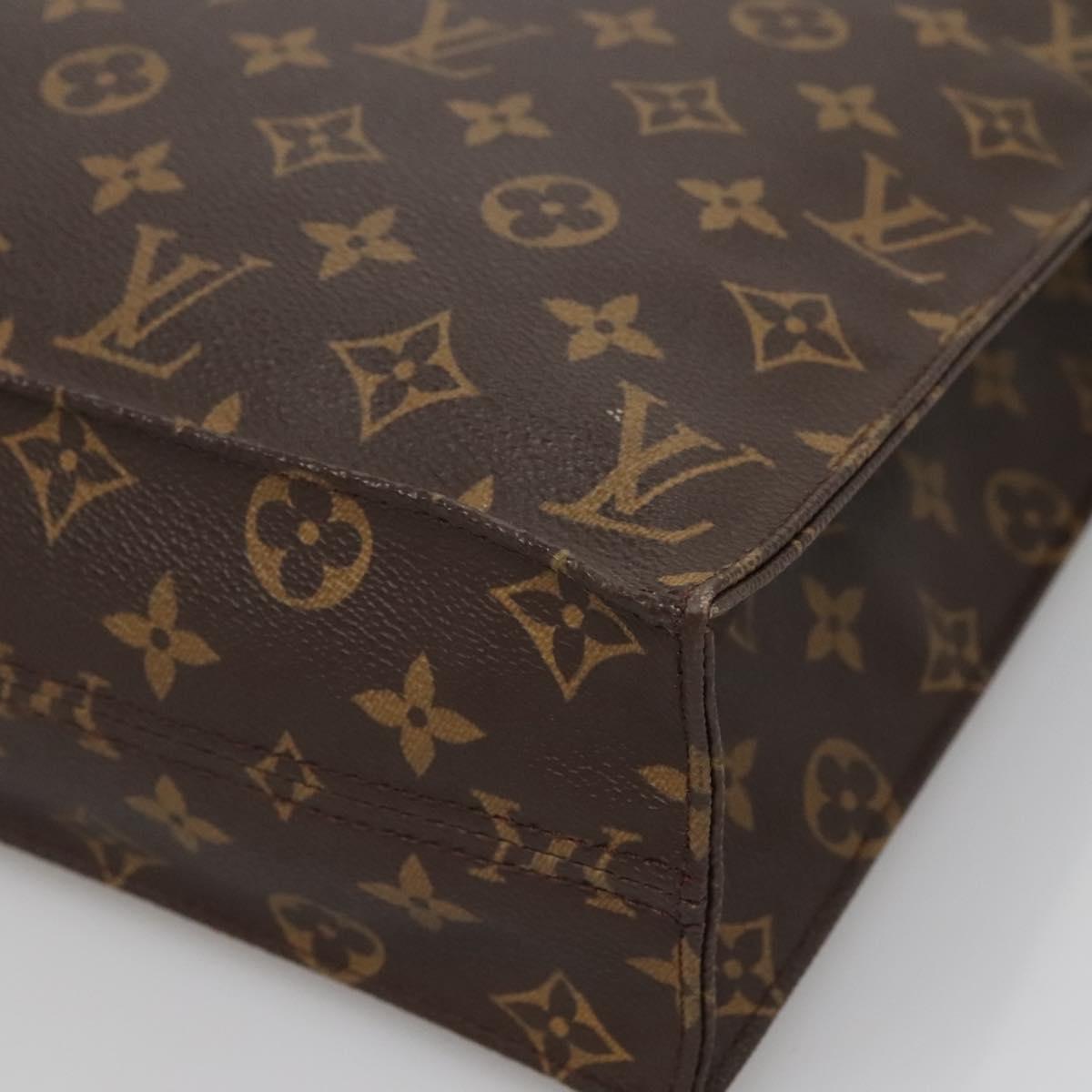 LOUIS VUITTON Monogram Sac Plat Hand Bag M51140 LV Auth 138611