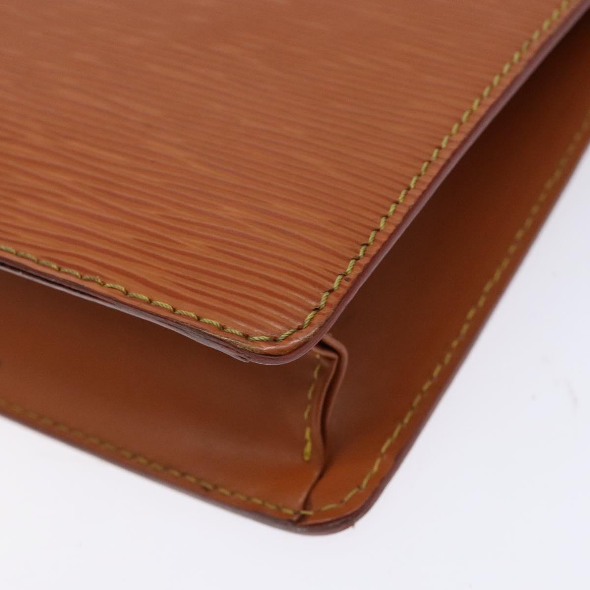 LOUIS VUITTON Epi Pochette Homme Bag Brown Zipangu Gold M52528 LV Auth 138621