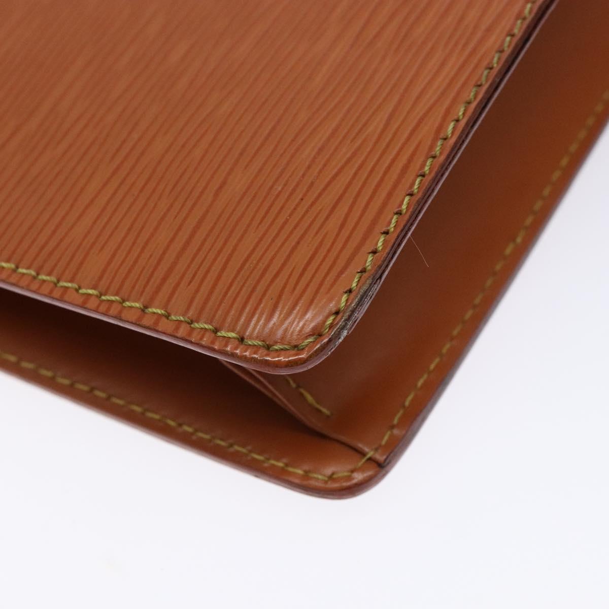 LOUIS VUITTON Epi Pochette Homme Bag Brown Zipangu Gold M52528 LV Auth 138621