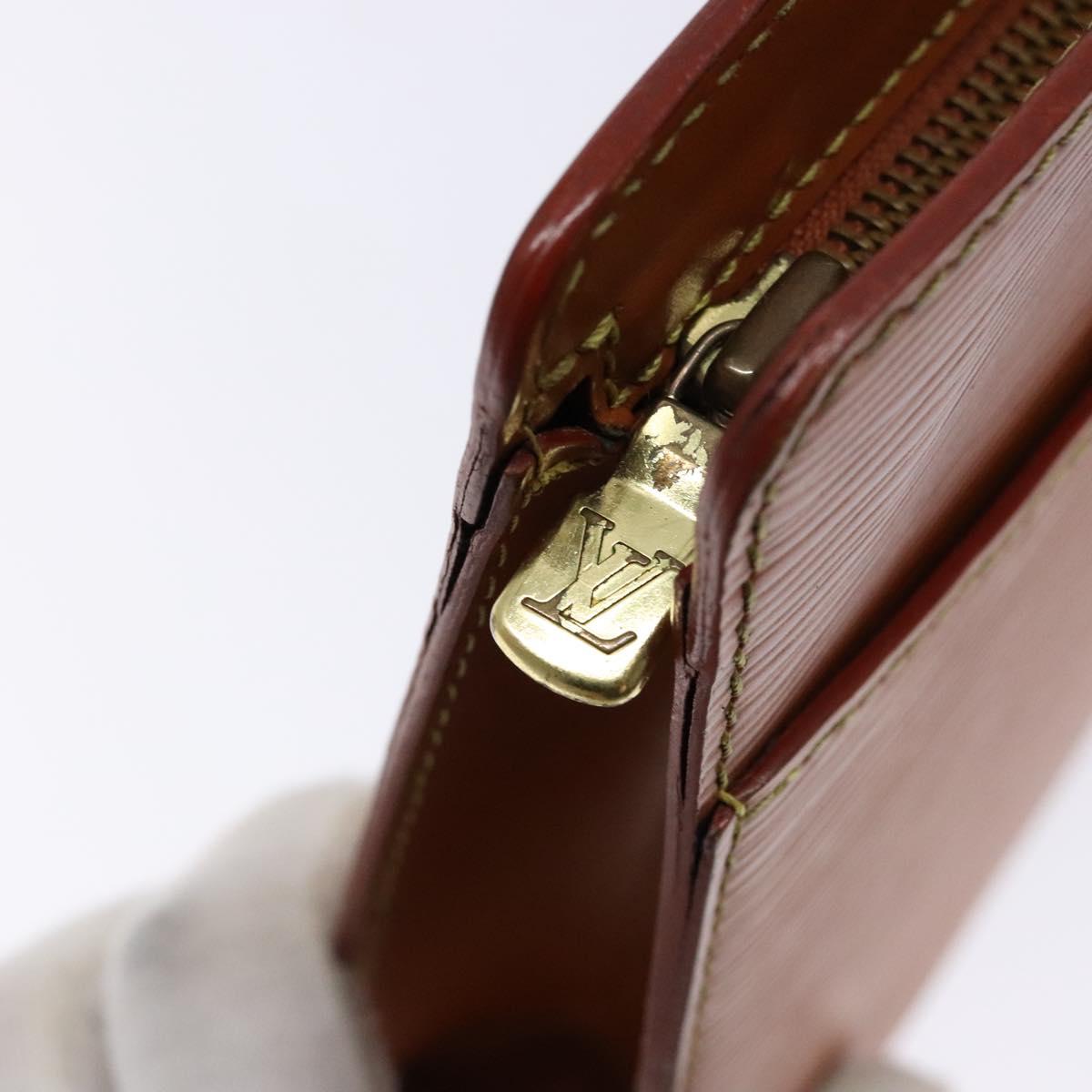 LOUIS VUITTON Epi Pochette Homme Bag Brown Zipangu Gold M52528 LV Auth 138621
