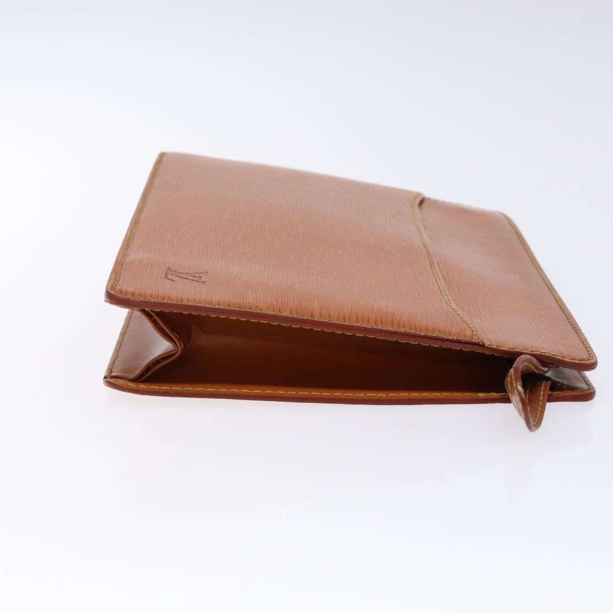 LOUIS VUITTON Epi Pochette Homme Bag Brown Zipangu Gold M52528 LV Auth 138621