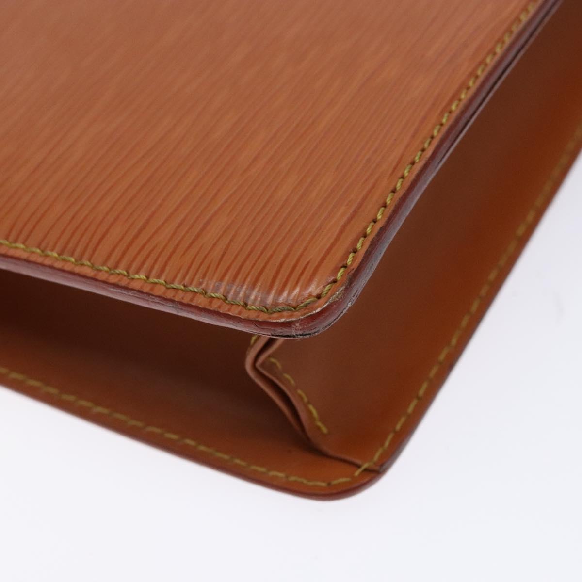 LOUIS VUITTON Epi Pochette Homme Bag Brown Zipangu Gold M52528 LV Auth 138621
