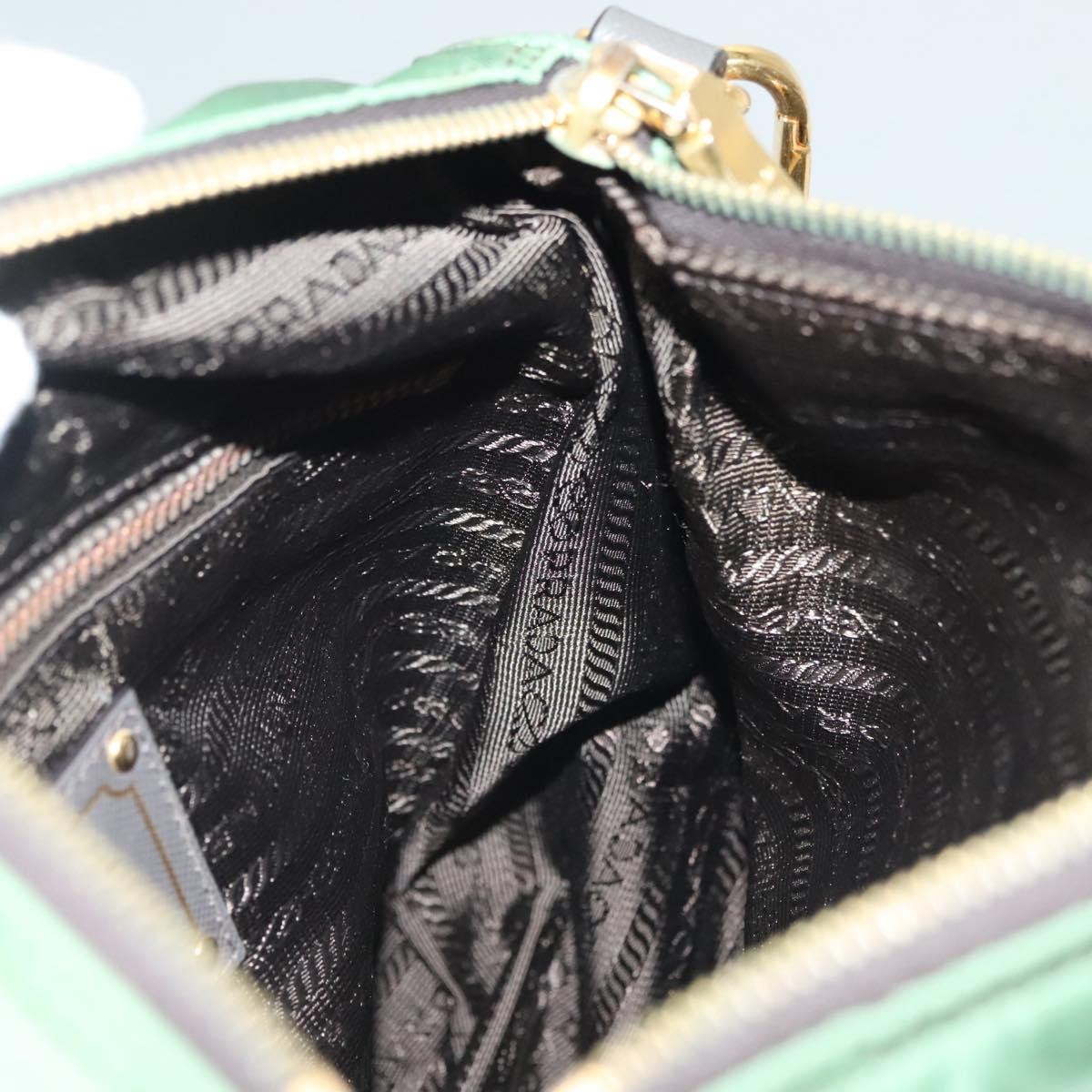 PRADA Shoulder Bag Nylon Khaki Gold Auth 138636