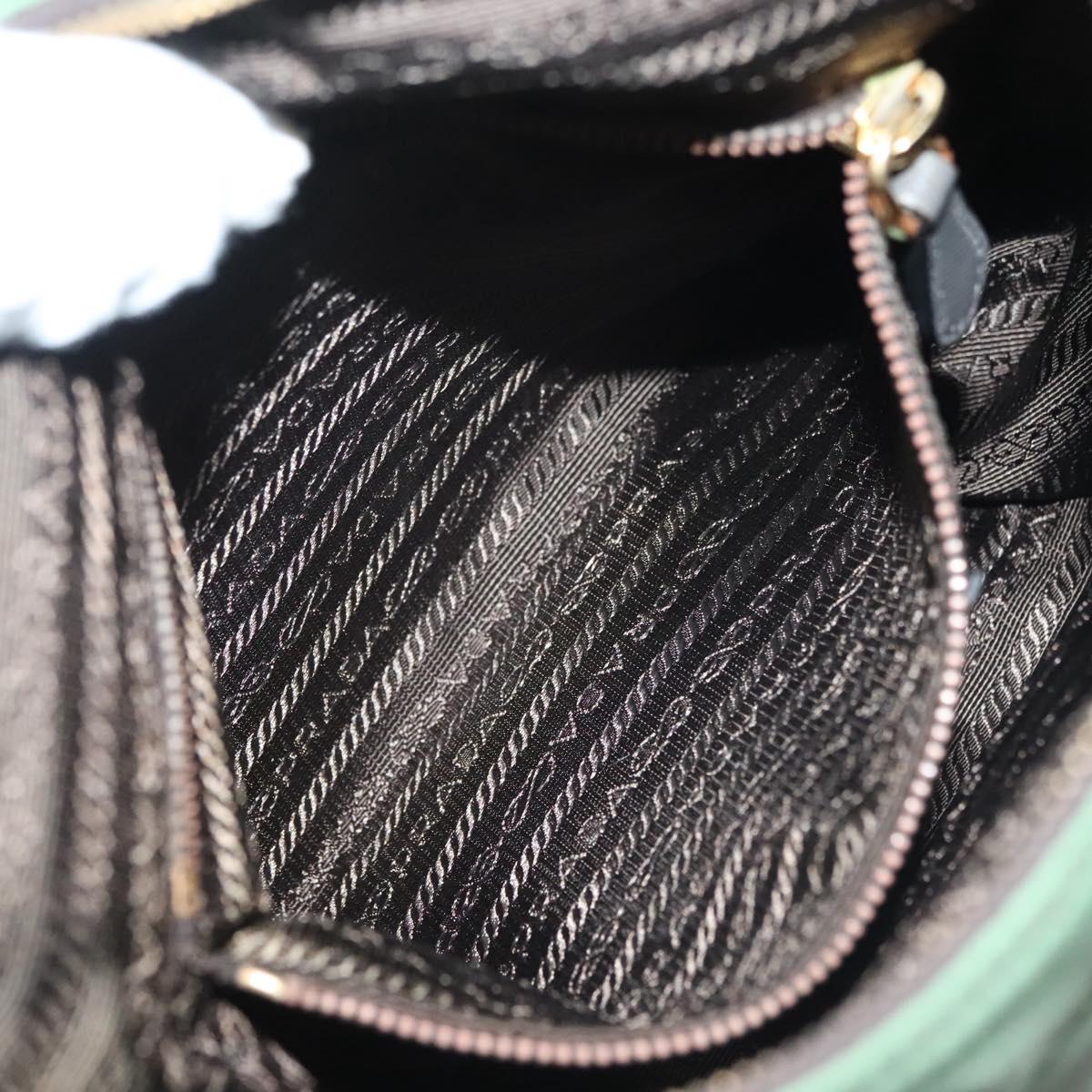 PRADA Shoulder Bag Nylon Khaki Gold Auth 138636