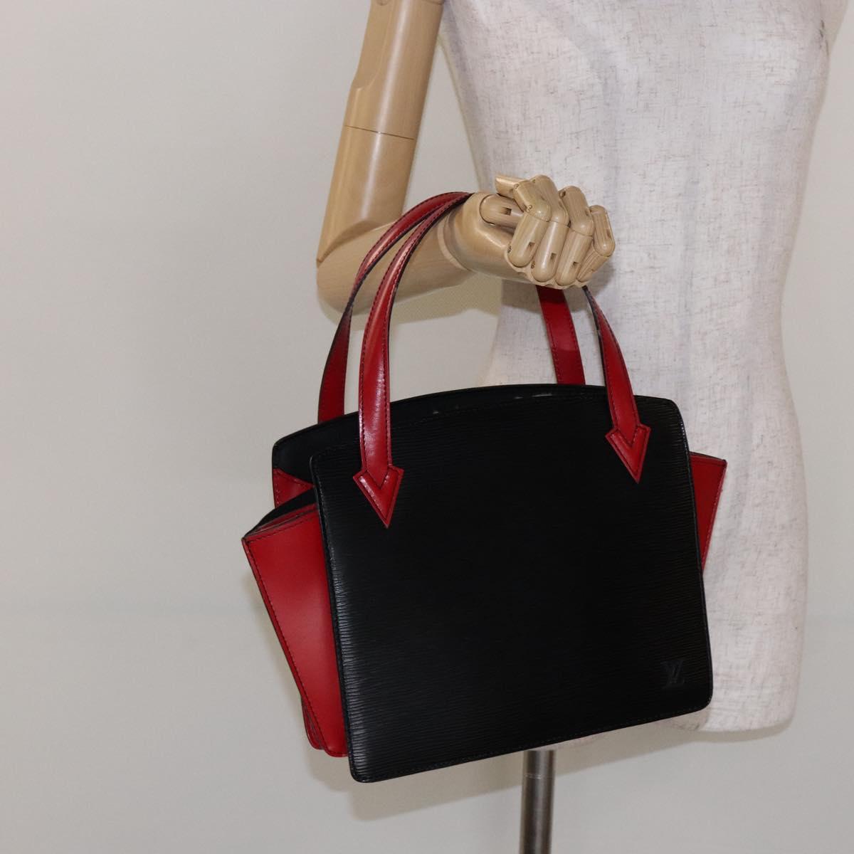 LOUIS VUITTON Epi Bicolor Varenne Hand Bag Black Red M52387 LV Auth 138674