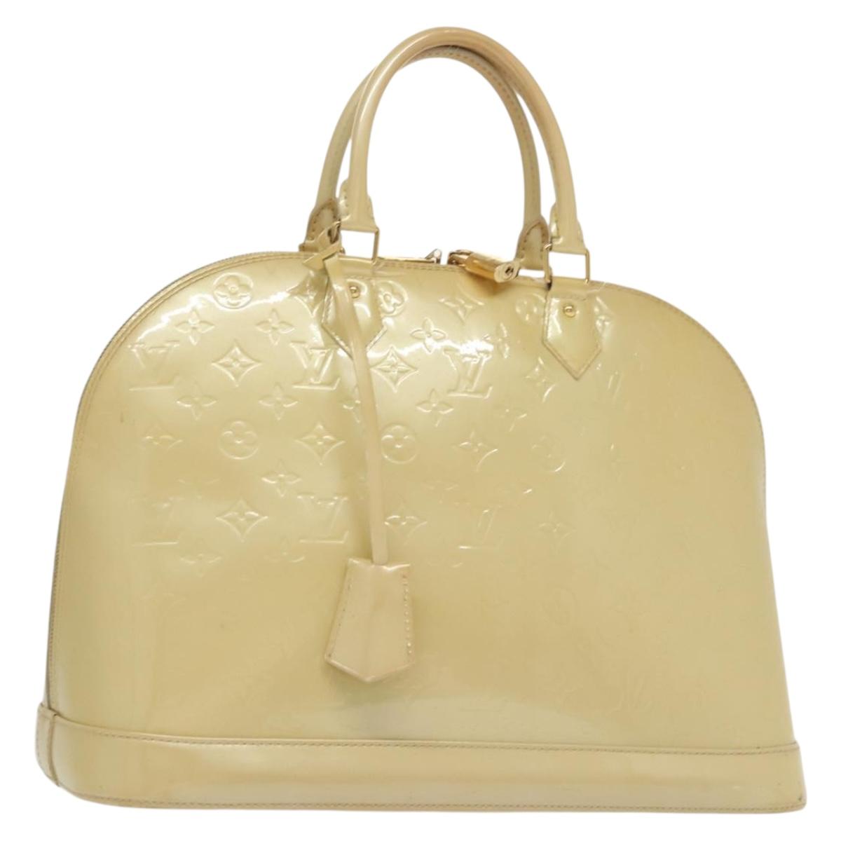 LOUIS VUITTON Monogram Vernis Alma GM Hand Bag Broncorail M91450 LV Auth 138675