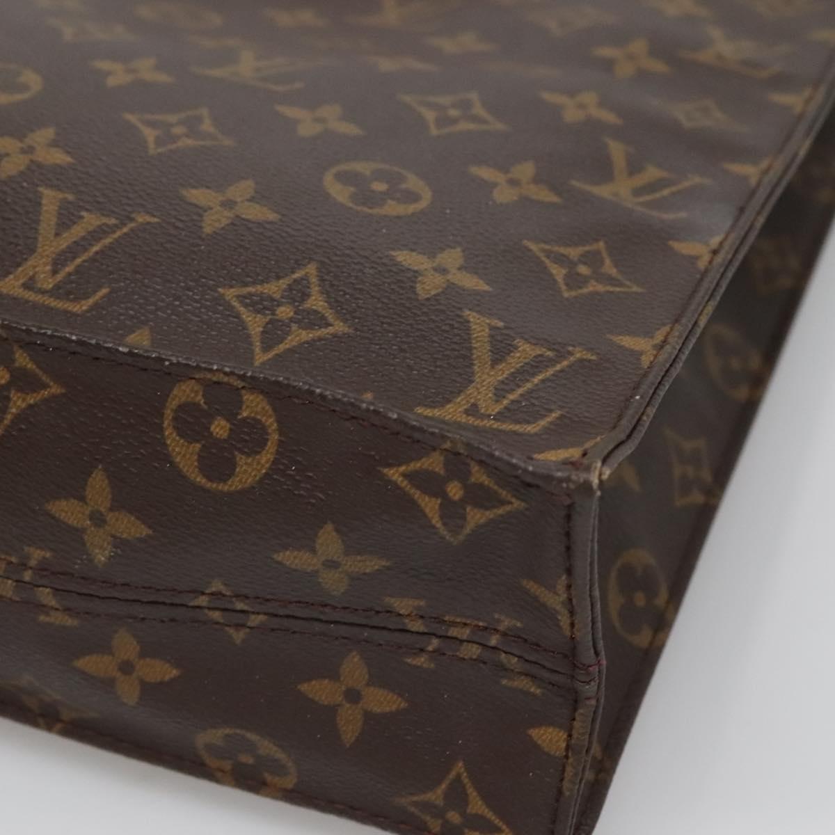 LOUIS VUITTON Monogram Sac Plat Hand Bag M51140 LV Auth 138698