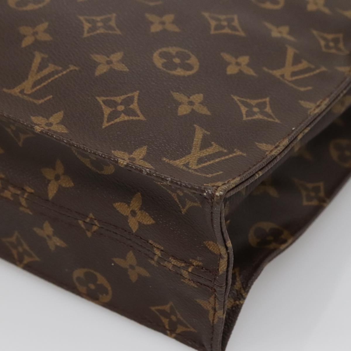 LOUIS VUITTON Monogram Sac Plat Hand Bag M51140 LV Auth 138723