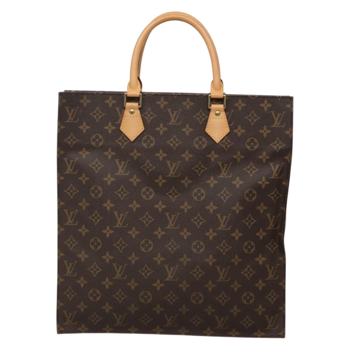 LOUIS VUITTON Monogram Sac Plat Hand Bag M51140 LV Auth 138723