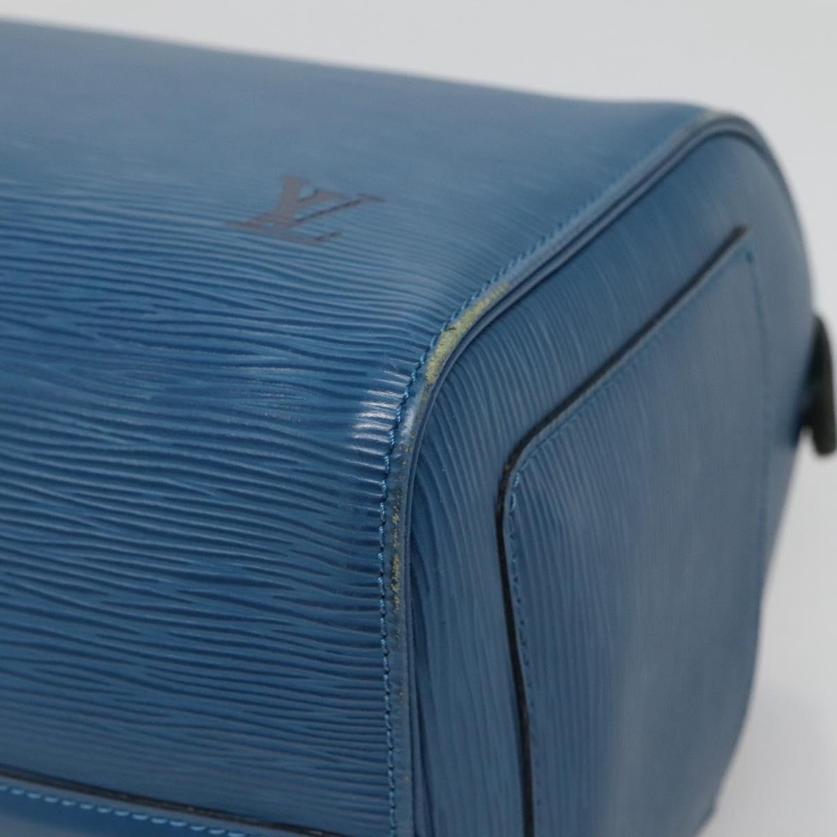 LOUIS VUITTON Epi Speedy 30 Hand Bag Toledo Blue M43005 LV Auth 138732
