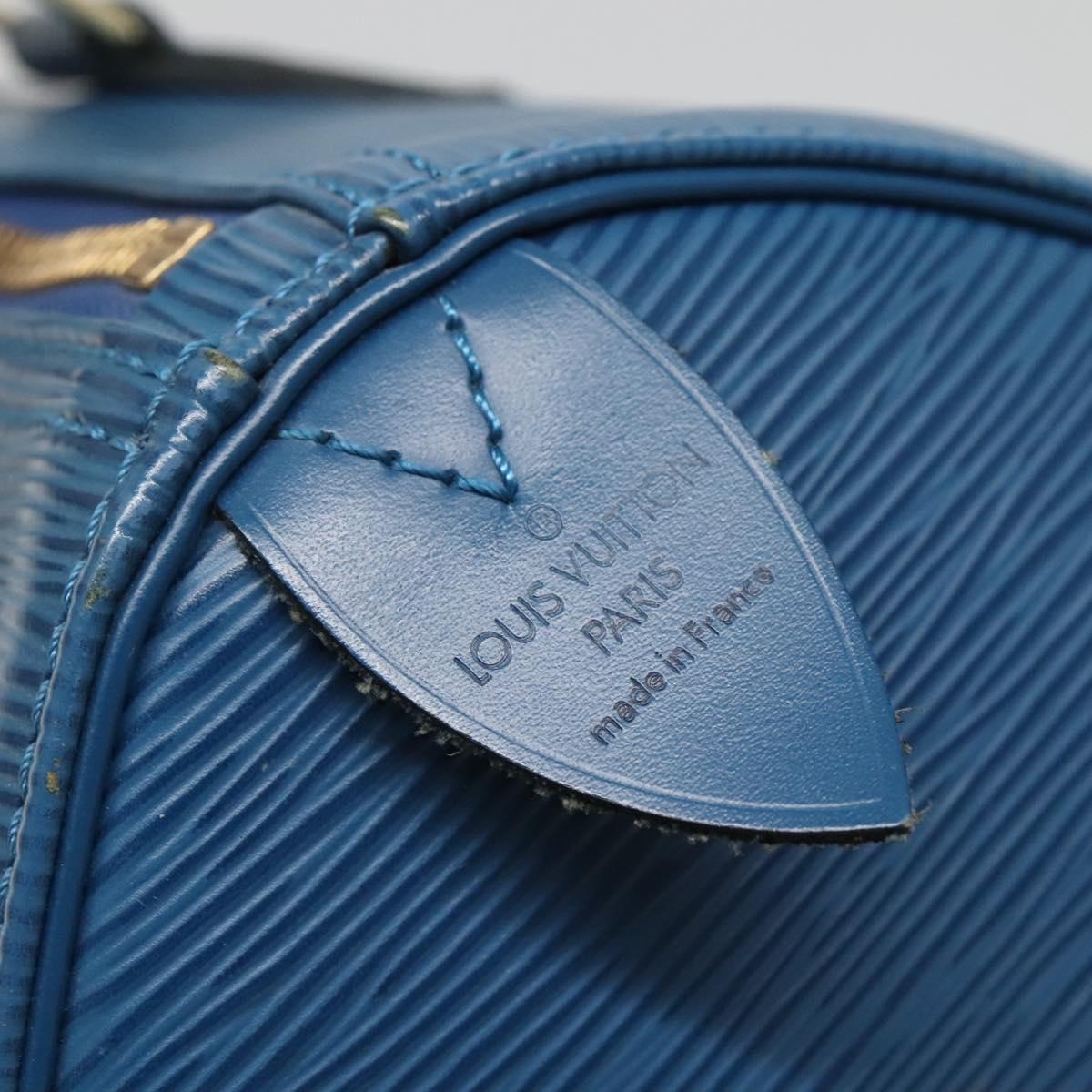 LOUIS VUITTON Epi Speedy 30 Hand Bag Toledo Blue M43005 LV Auth 138732