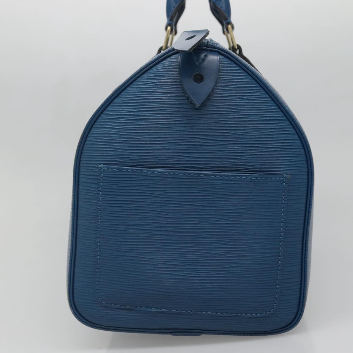 LOUIS VUITTON Epi Speedy 30 Hand Bag Toledo Blue M43005 LV Auth 138732
