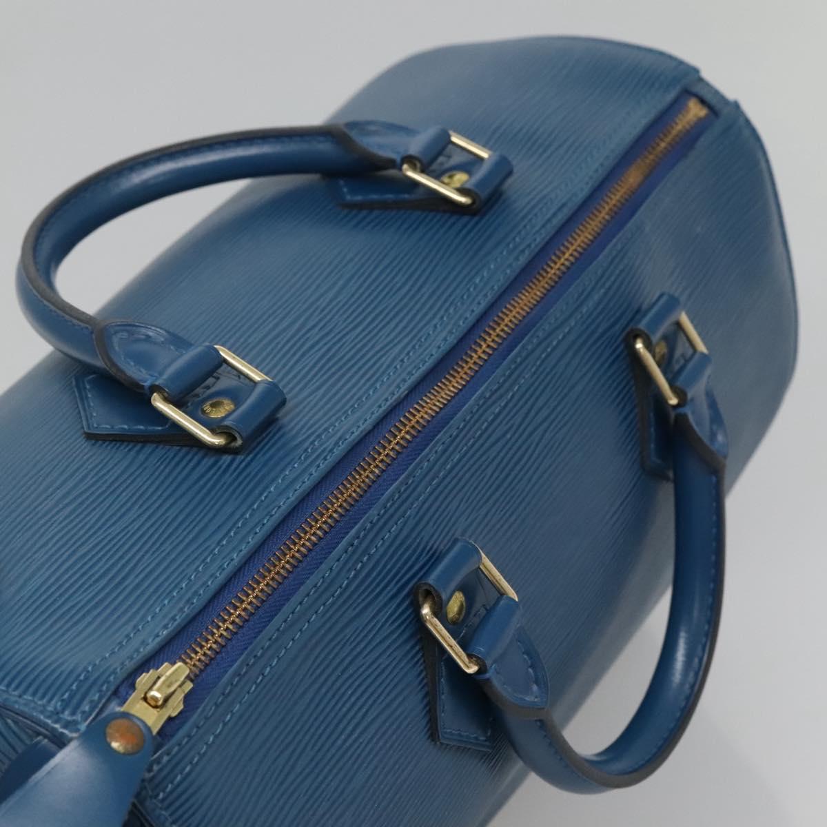 LOUIS VUITTON Epi Speedy 30 Hand Bag Toledo Blue M43005 LV Auth 138732