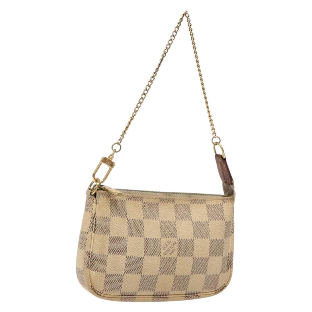 LOUIS VUITTON Damier Azur Mini Pochette Accessoires Pouch N63005 LV Auth 138754