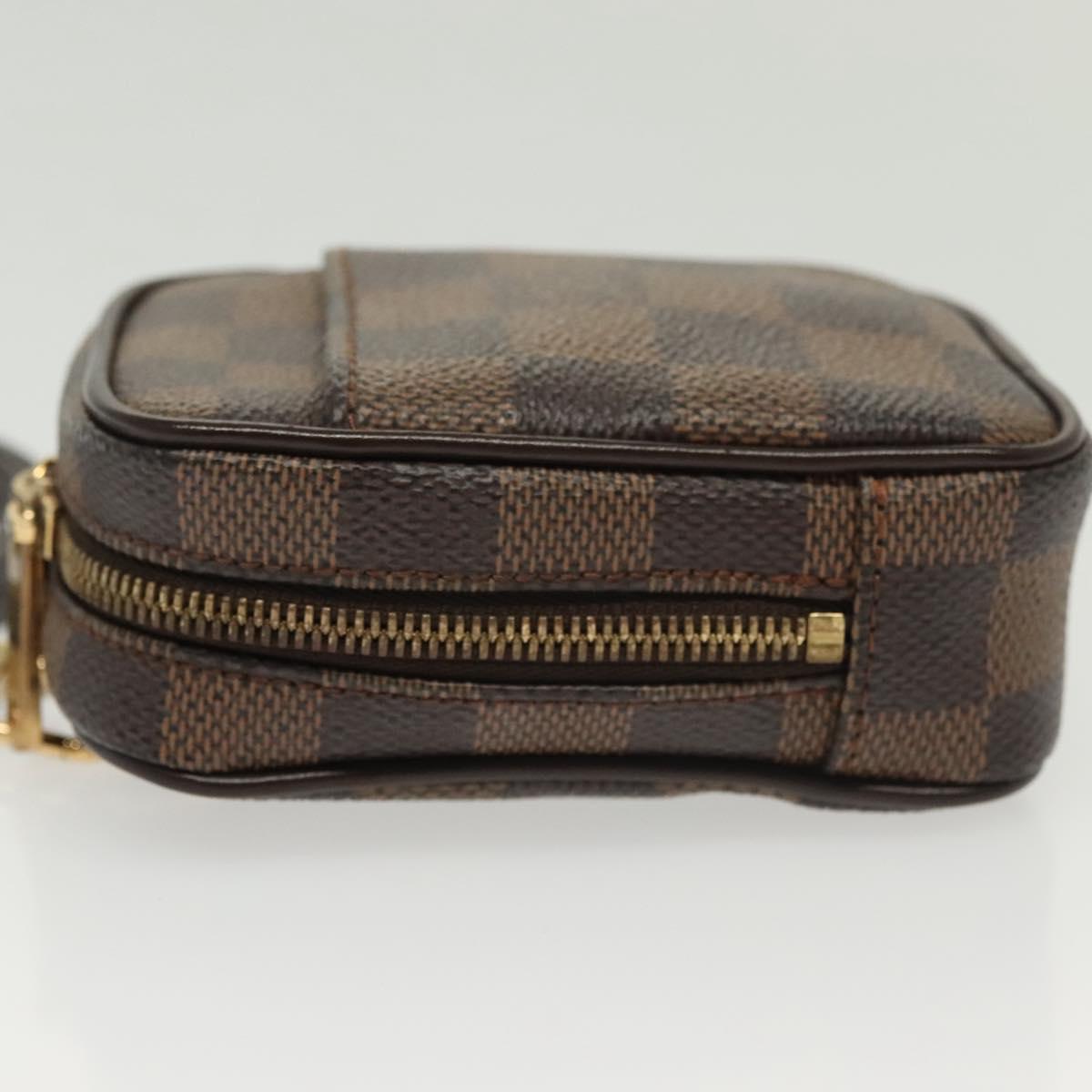 LOUIS VUITTON Damier Ebene Etui Okapi PM Pouch N61738 LV Auth 138757