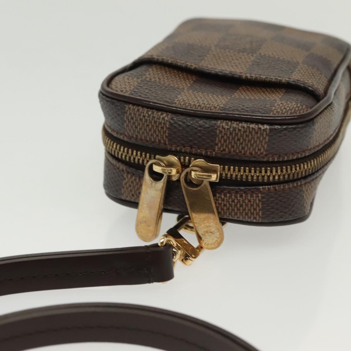 LOUIS VUITTON Damier Ebene Etui Okapi PM Pouch N61738 LV Auth 138757