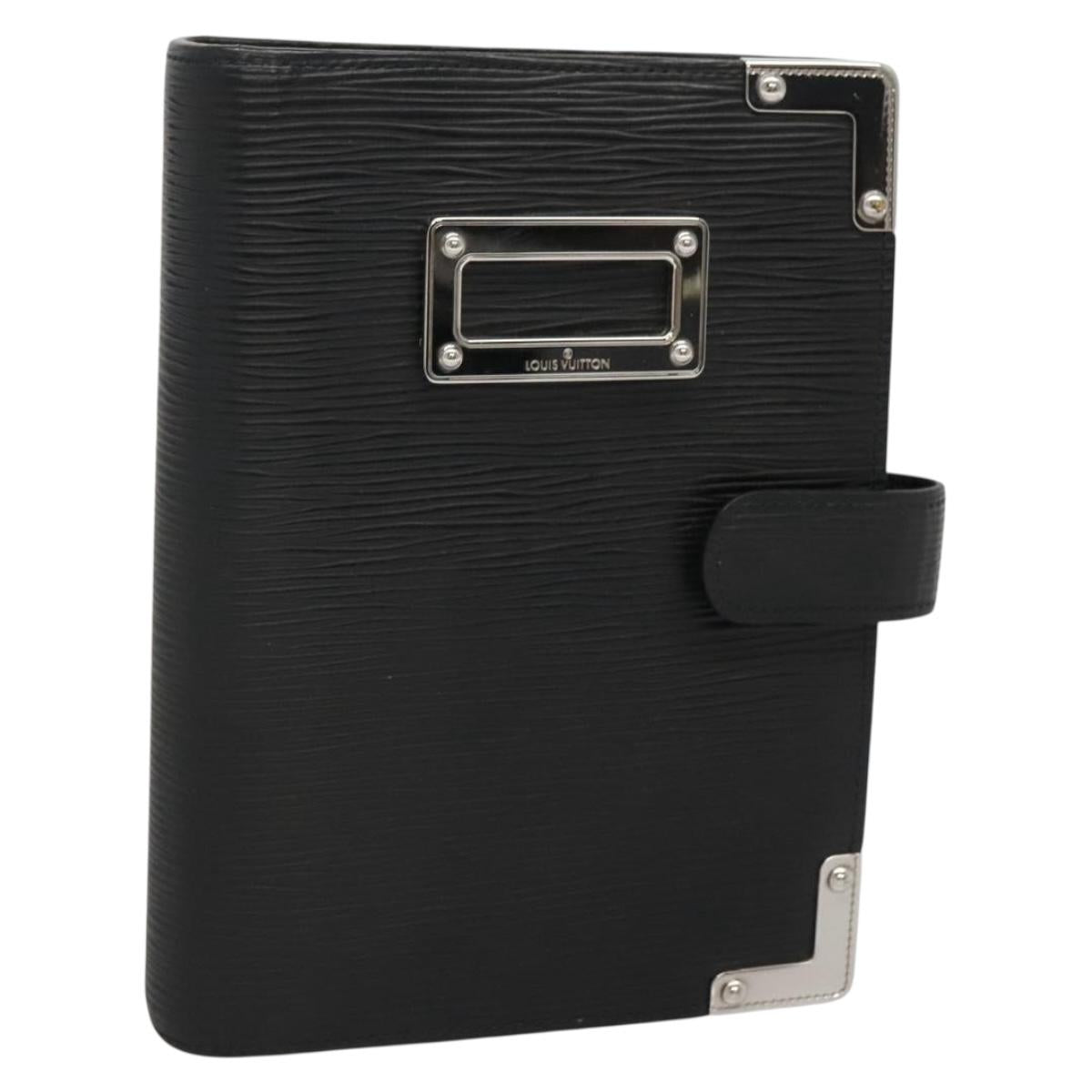 LOUIS VUITTON Epi Agenda MM Day Planner Cover Black R20042 LV Auth 138764