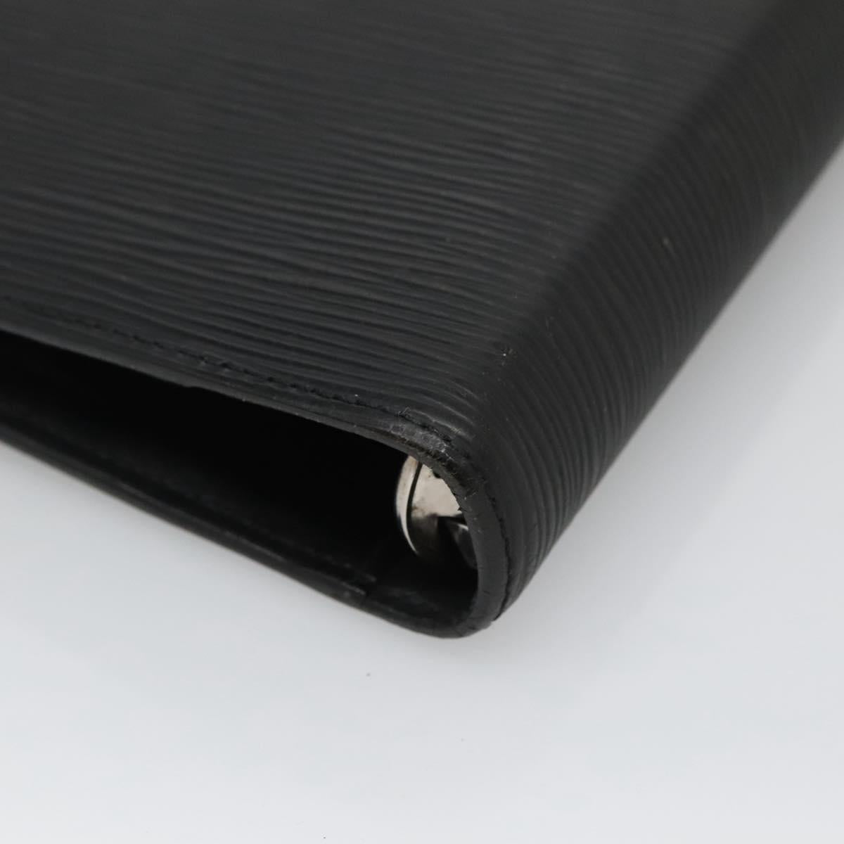LOUIS VUITTON Epi Agenda MM Day Planner Cover Black R20042 LV Auth 138764