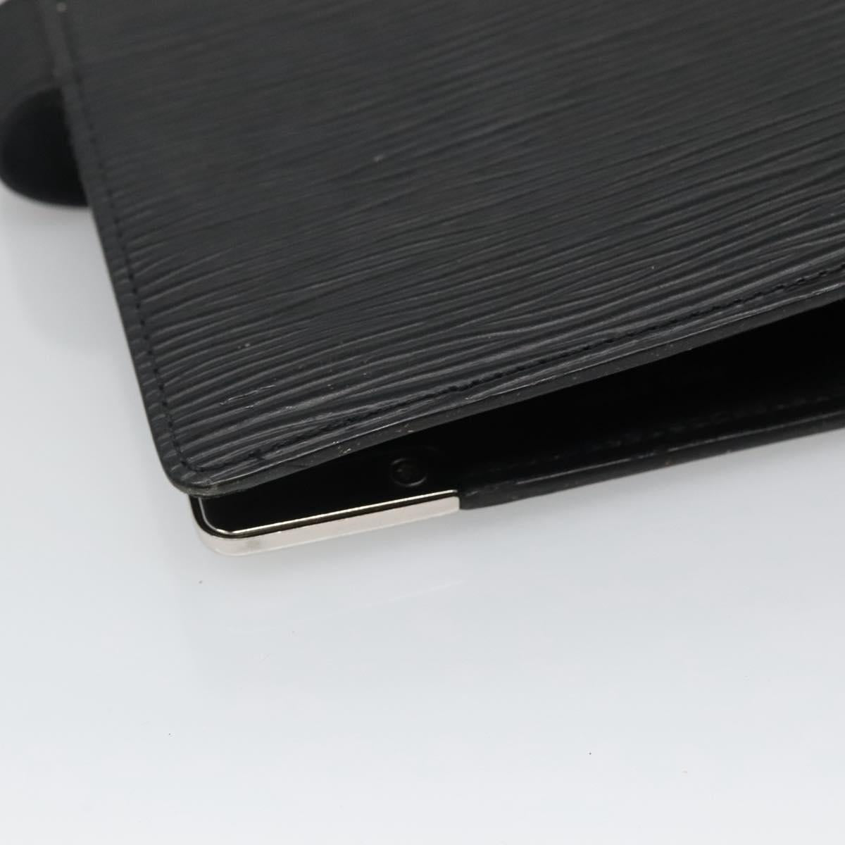 LOUIS VUITTON Epi Agenda MM Day Planner Cover Black R20042 LV Auth 138764