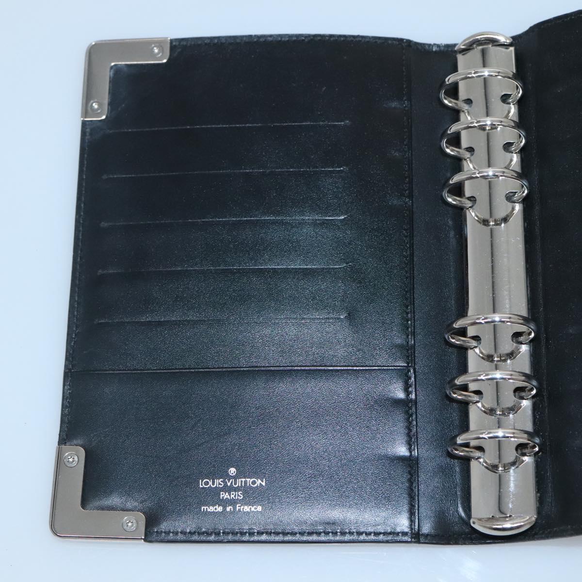 LOUIS VUITTON Epi Agenda MM Day Planner Cover Black R20042 LV Auth 138764