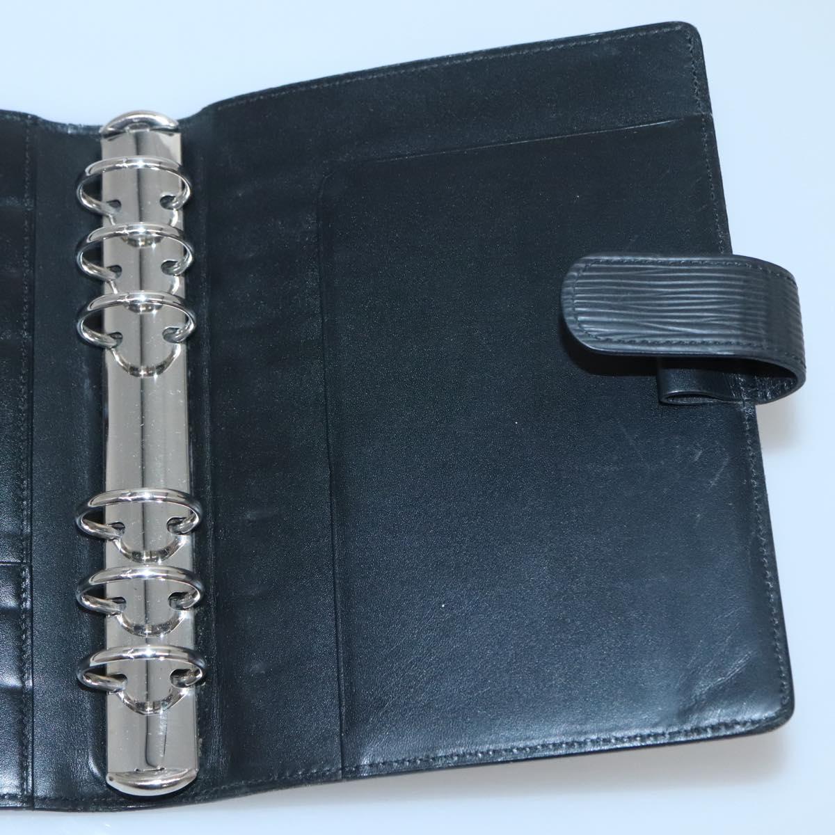 LOUIS VUITTON Epi Agenda MM Day Planner Cover Black R20042 LV Auth 138764