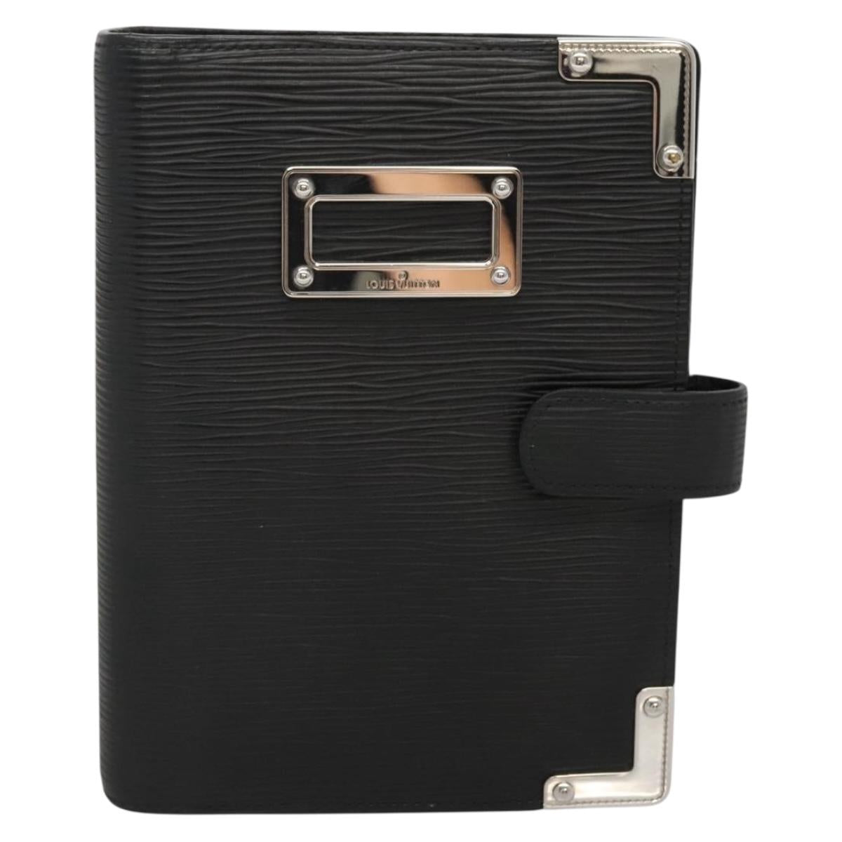 LOUIS VUITTON Epi Agenda MM Day Planner Cover Black R20042 LV Auth 138764