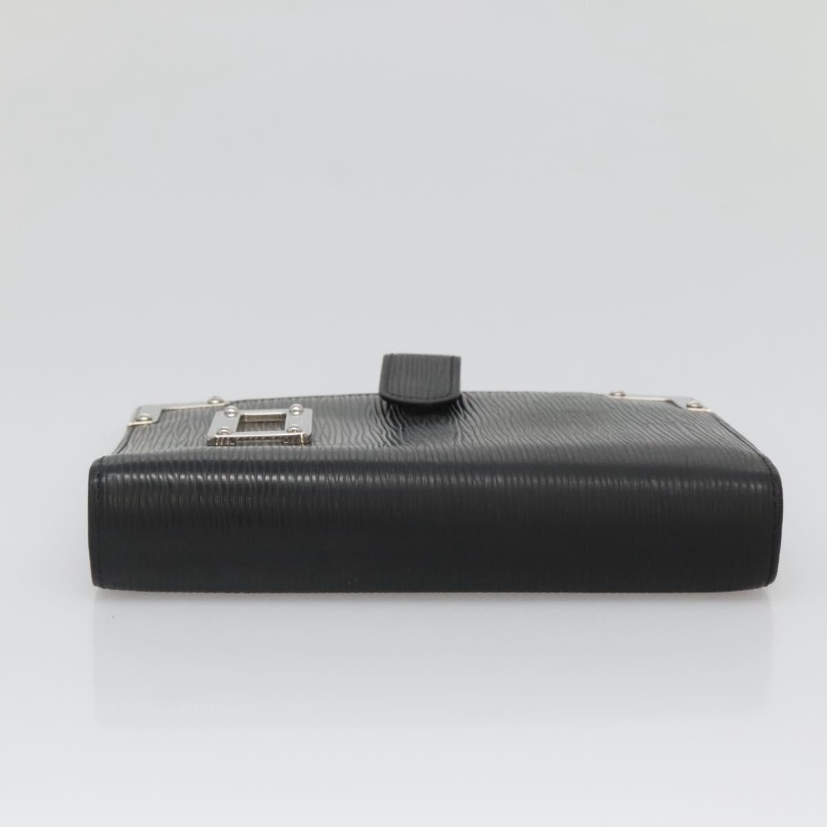 LOUIS VUITTON Epi Agenda MM Day Planner Cover Black R20042 LV Auth 138764