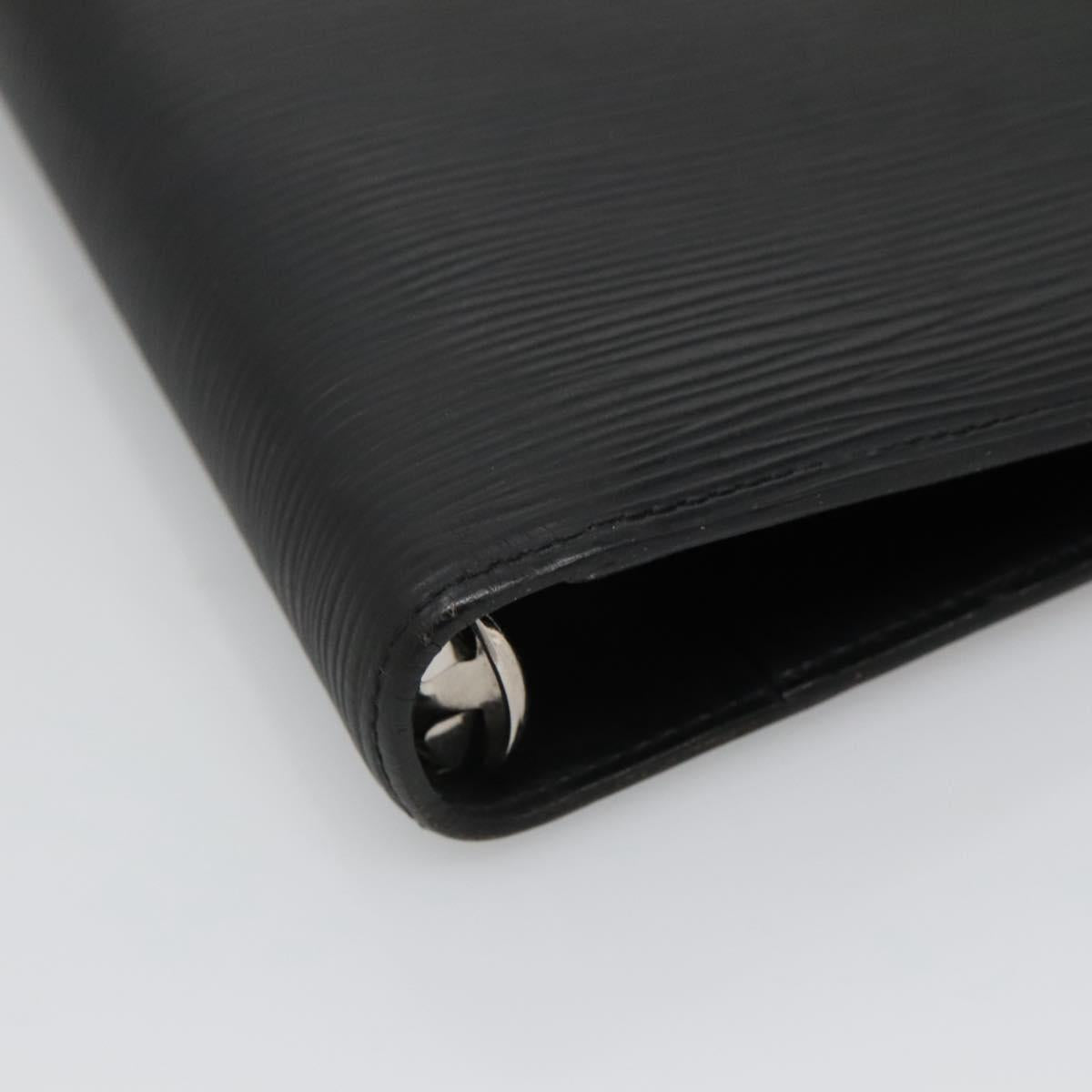 LOUIS VUITTON Epi Agenda MM Day Planner Cover Black R20042 LV Auth 138764