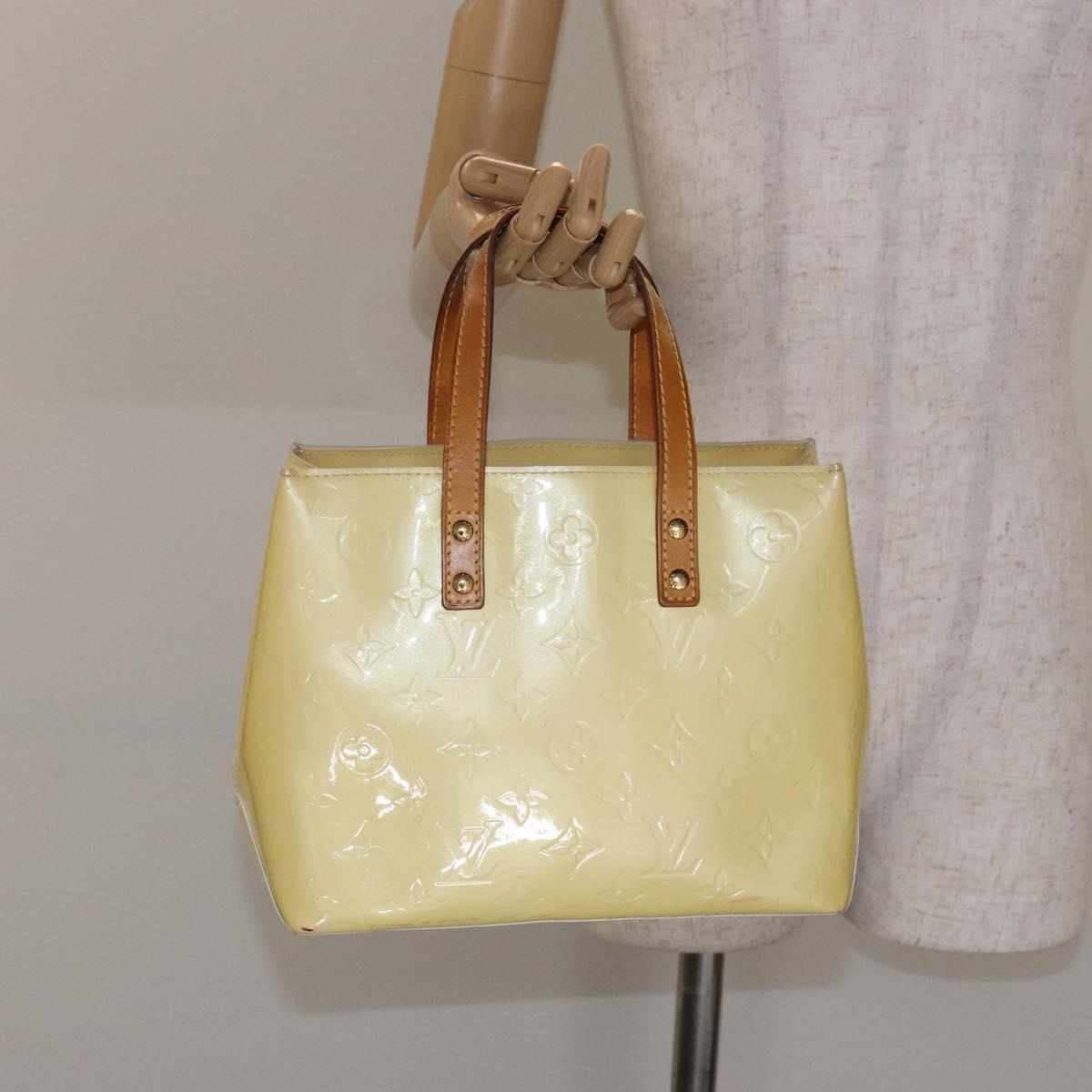 LOUIS VUITTON Monogram Vernis Reade PM Hand Bag Perle M91336 LV Auth 138765