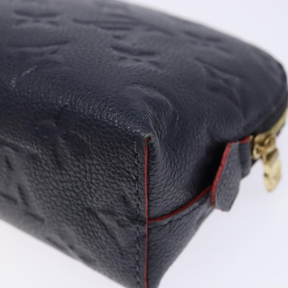 LOUIS VUITTON Monogram Empreinte Pochette Cosmetic PM Navy M69413 LV Auth 138768