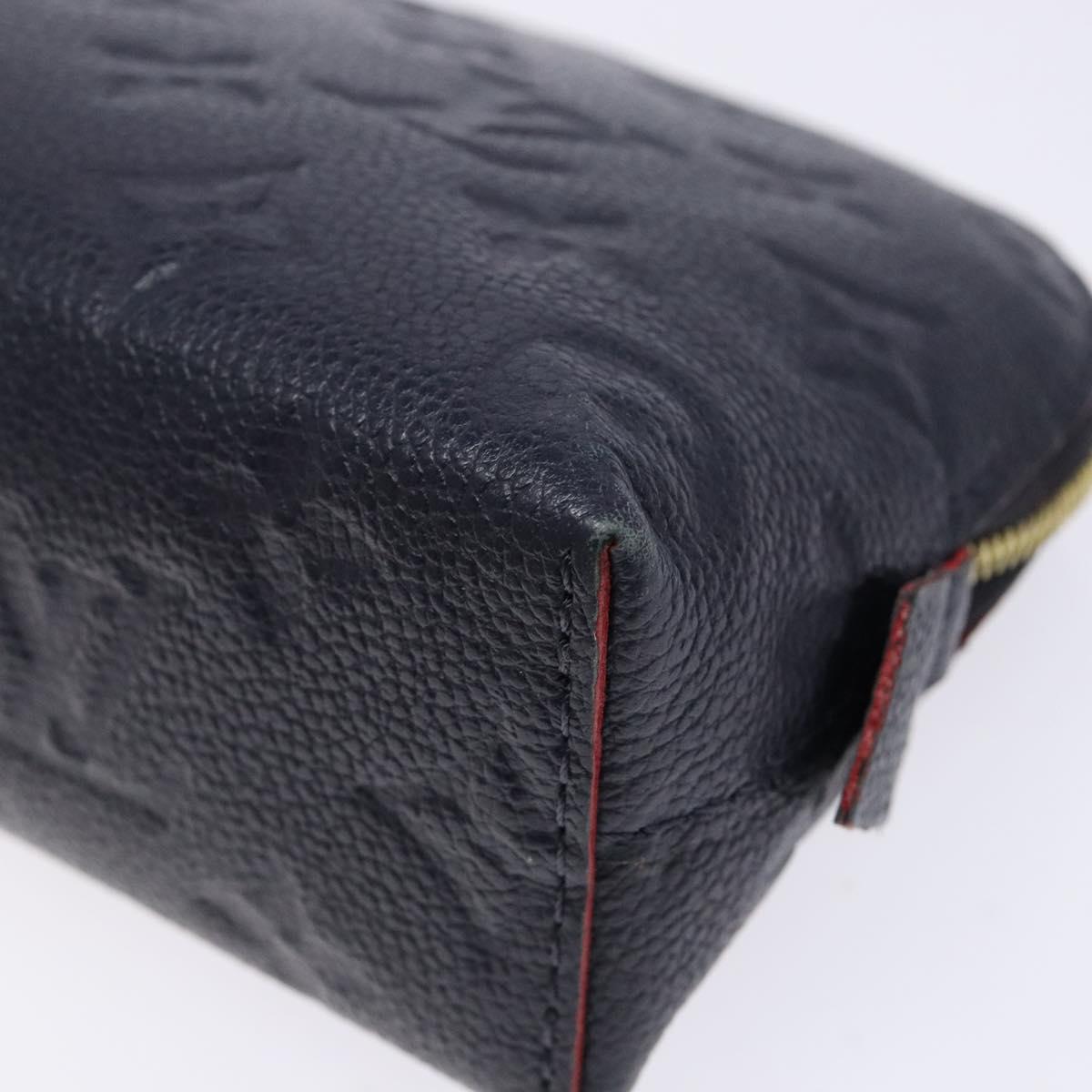 LOUIS VUITTON Monogram Empreinte Pochette Cosmetic PM Navy M69413 LV Auth 138768