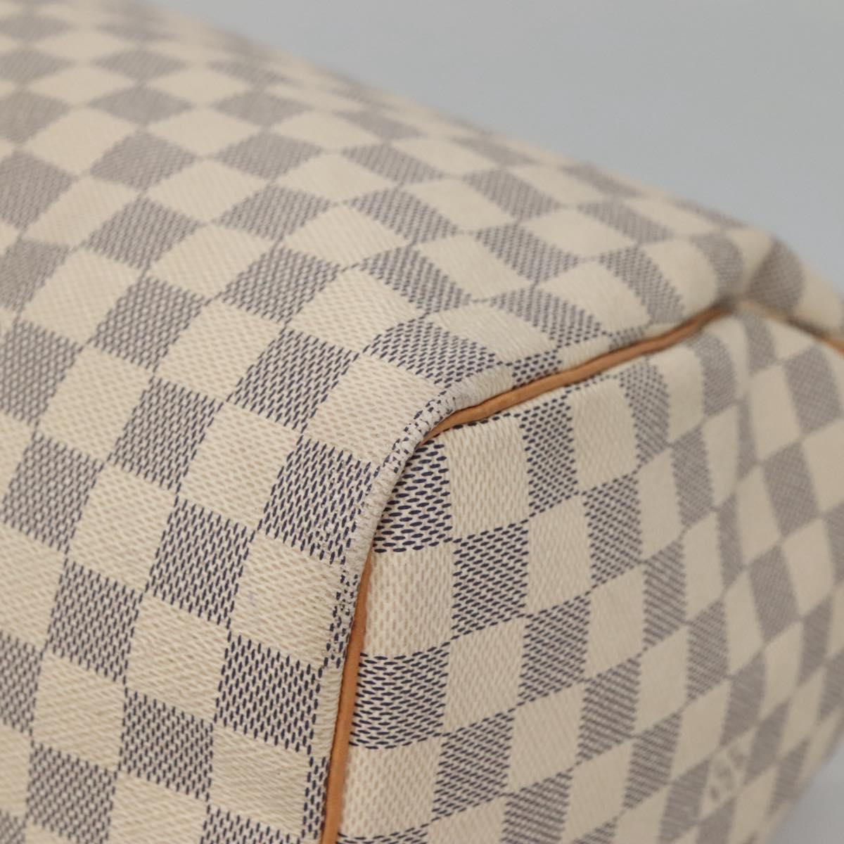 LOUIS VUITTON Damier Azur Speedy 35 Hand Bag N41535 LV Auth 138779